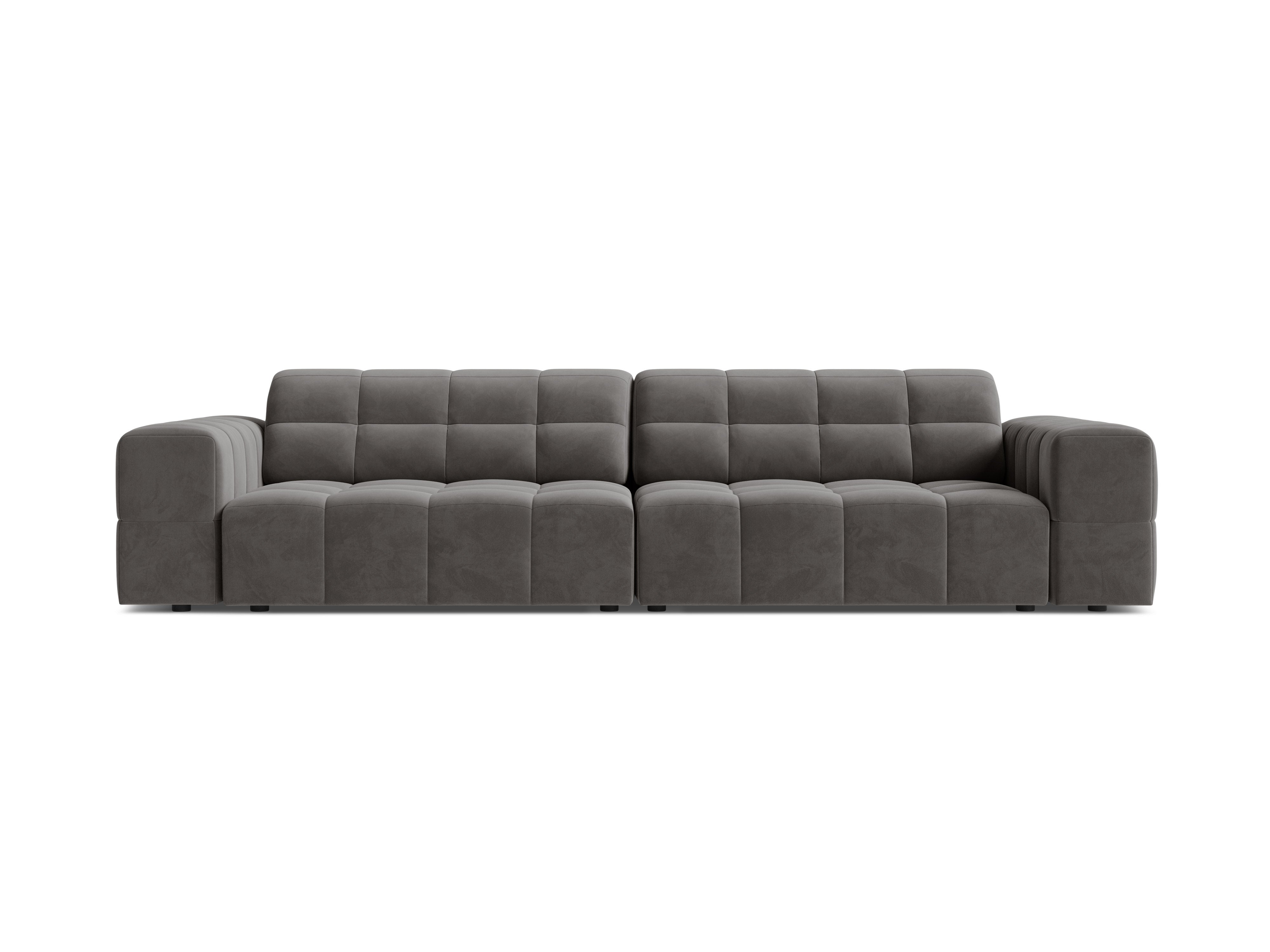 Sofa aksamitna 4-osobowa CHICAGO szary – Cosmopolitan Design