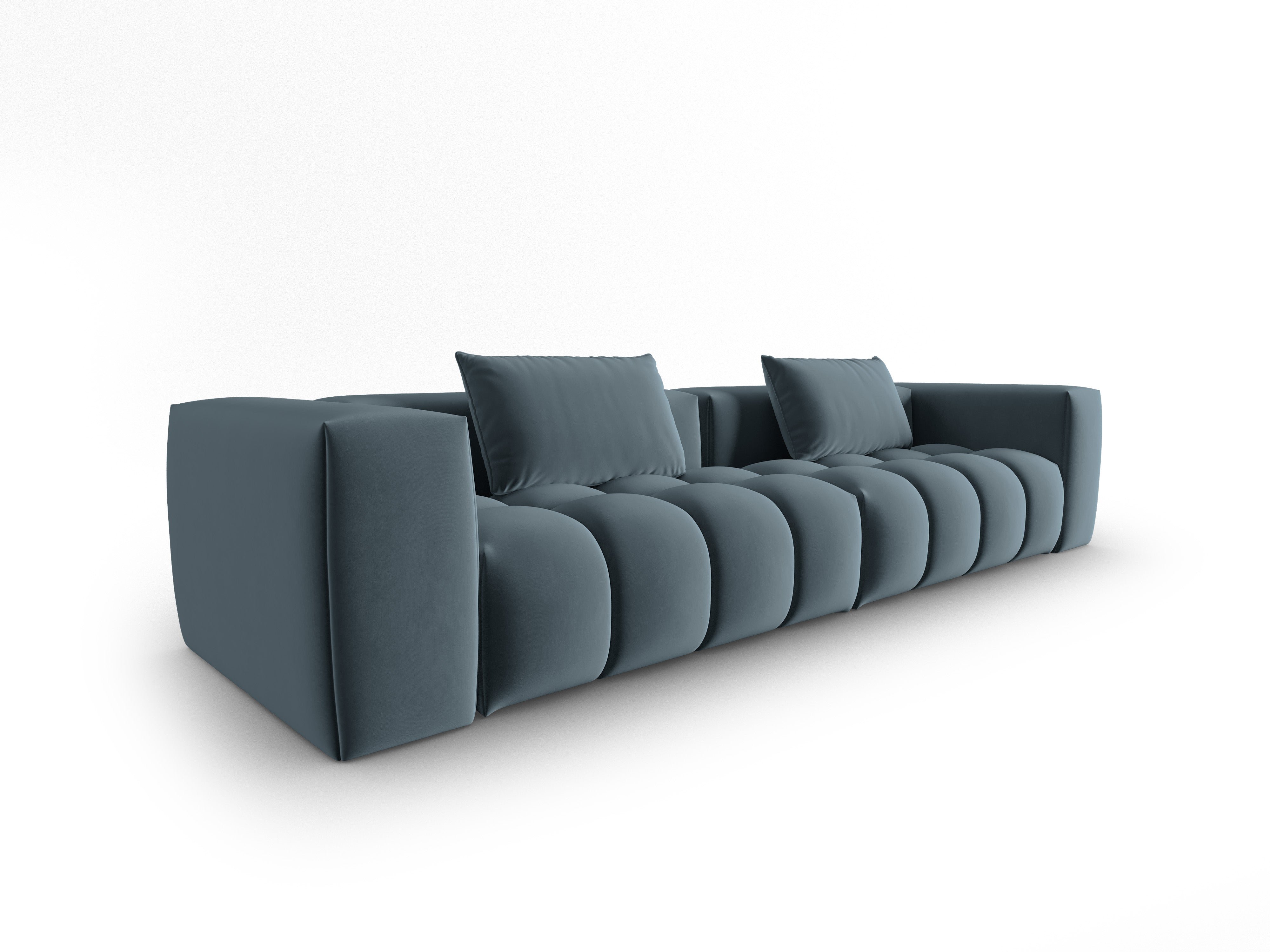 Sofa aksamitna 5-osobowa VERONA niebieski – Cosmopolitan Design