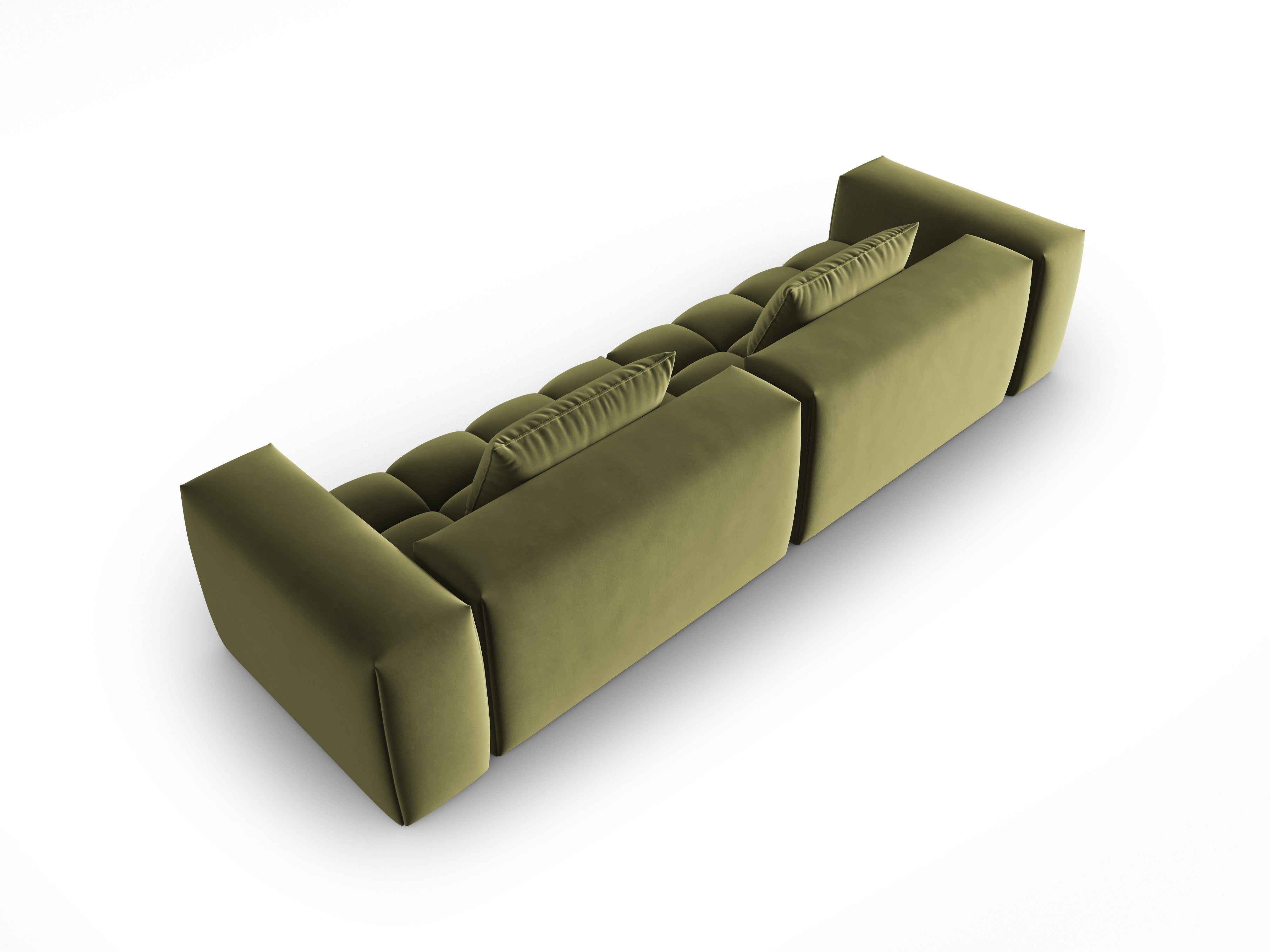 Sofa aksamitna 5-osobowa VERONA jasny zielony – Cosmopolitan Design