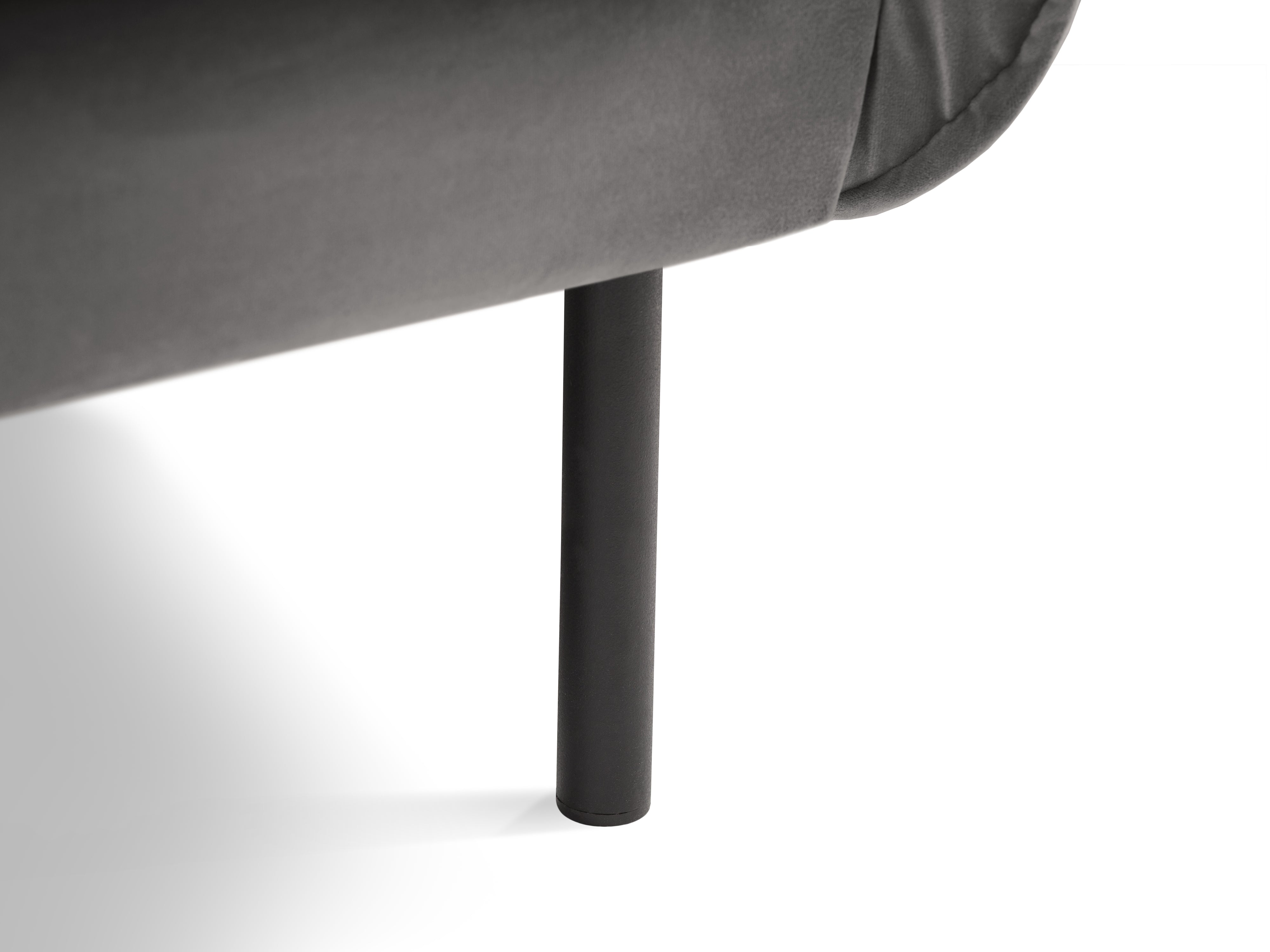 Velvet armchair VIENNA light gray with black base