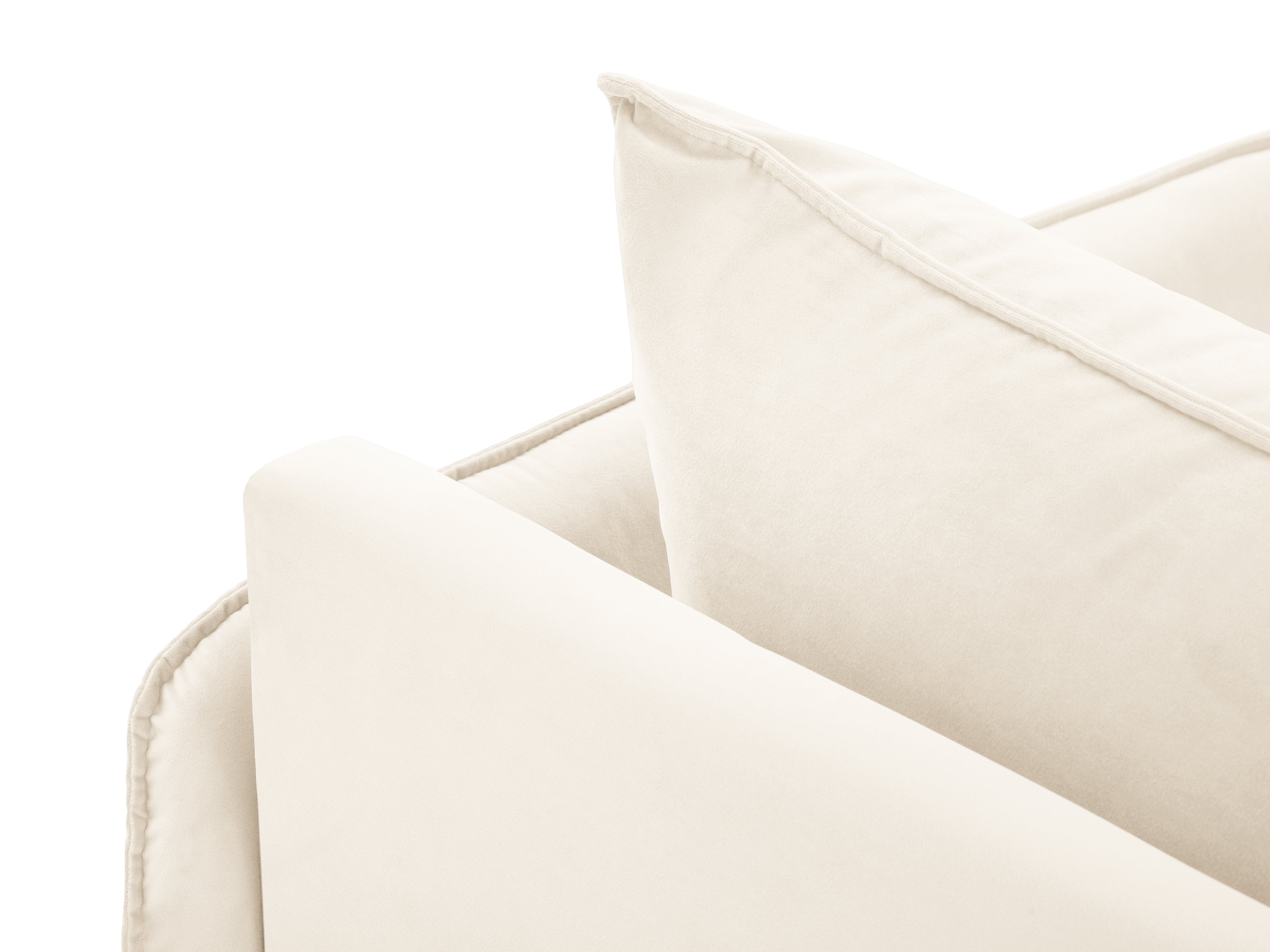 Szezlong sametový pravostranný VIENNA béžový s černým podstavcem