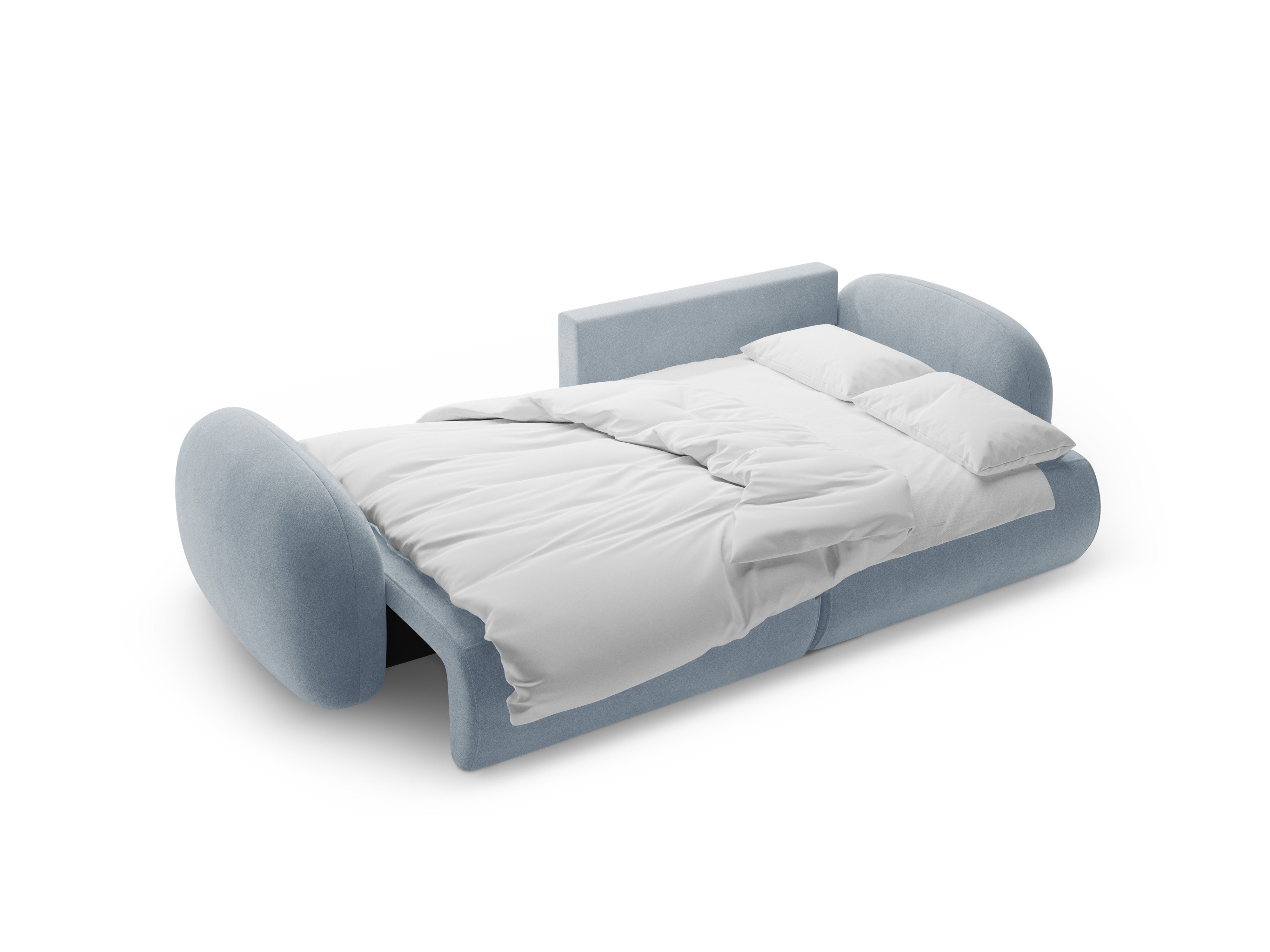 Universal velvet corner sofa with sleeping function for 4 people TONALE blue