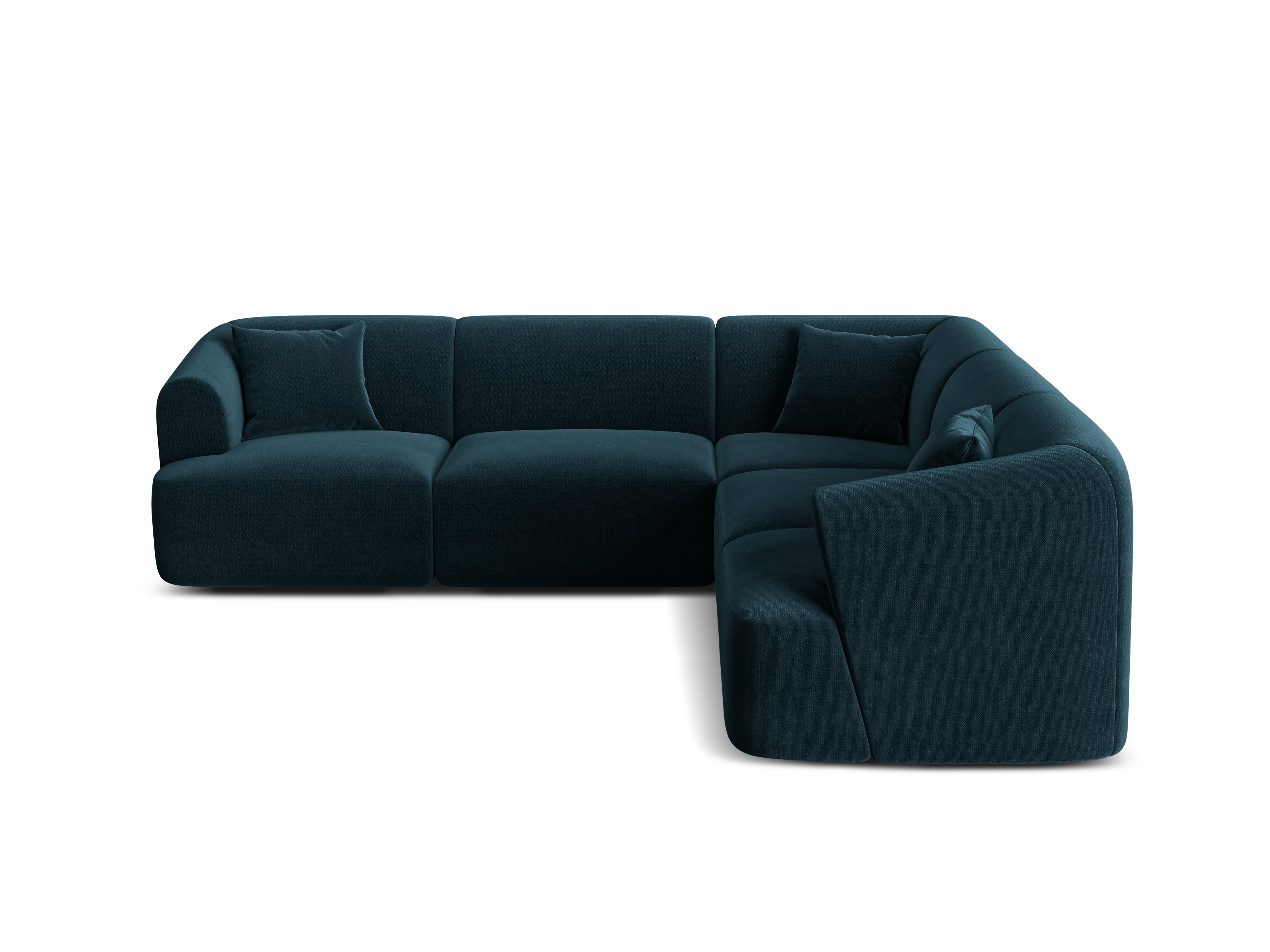 Symmetrical Velvet Corner Sofa for 4 People CAMPI Petrol