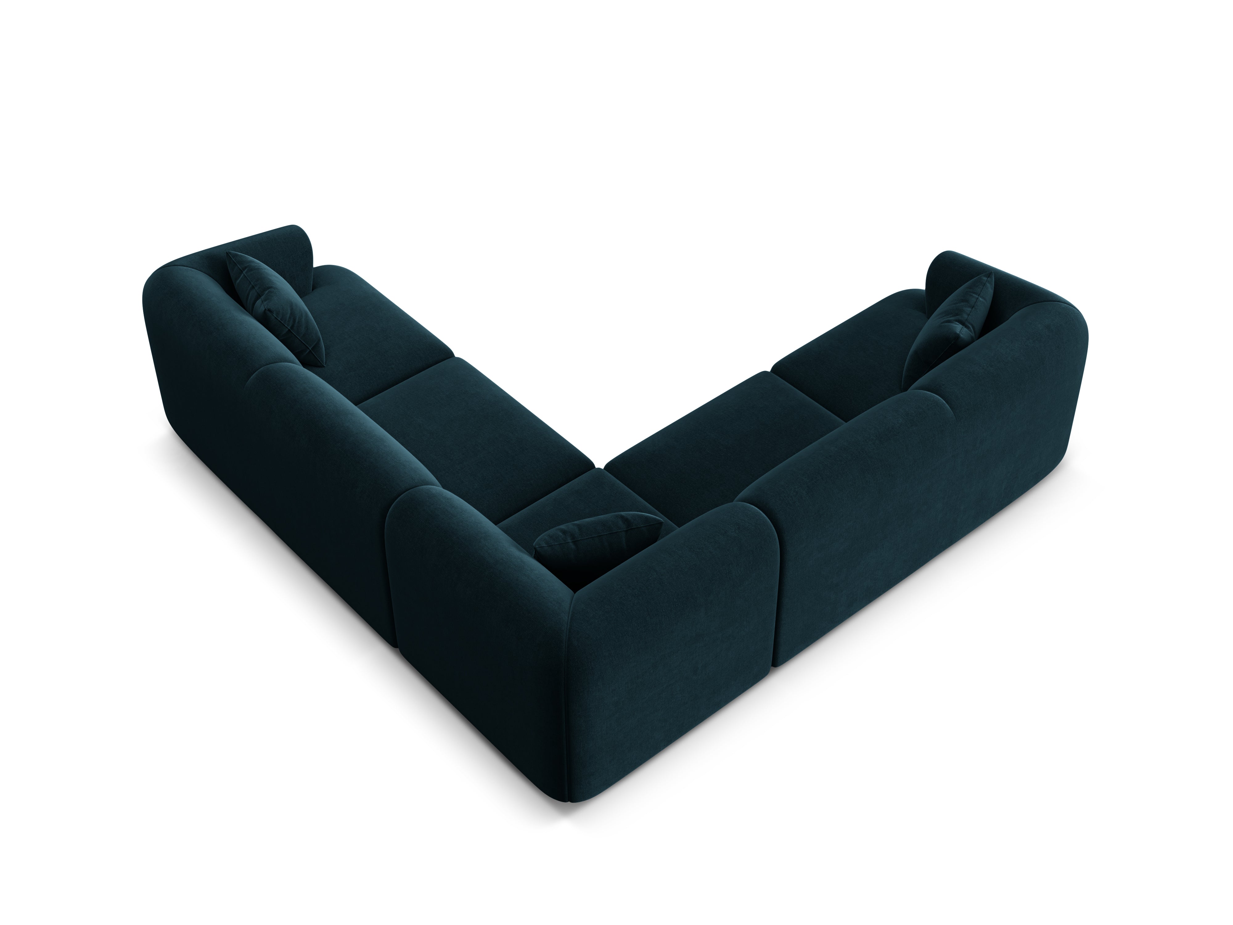 Symmetrical Velvet Corner Sofa for 4 People CAMPI Petrol