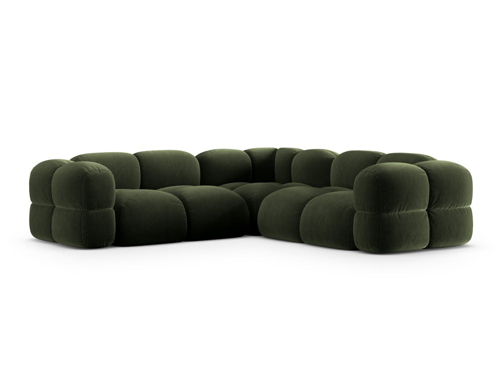 Symmetrical Velvet Corner Sofa LORETTO Green