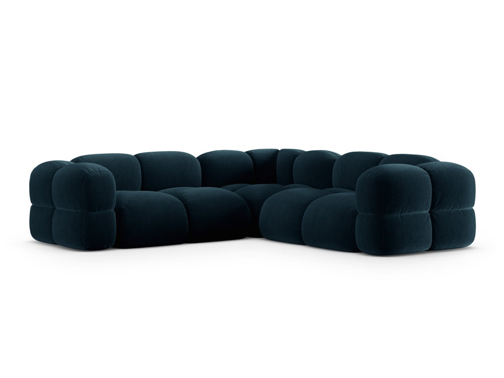 Symmetrical Velvet Corner Sofa LORETTO Petrol