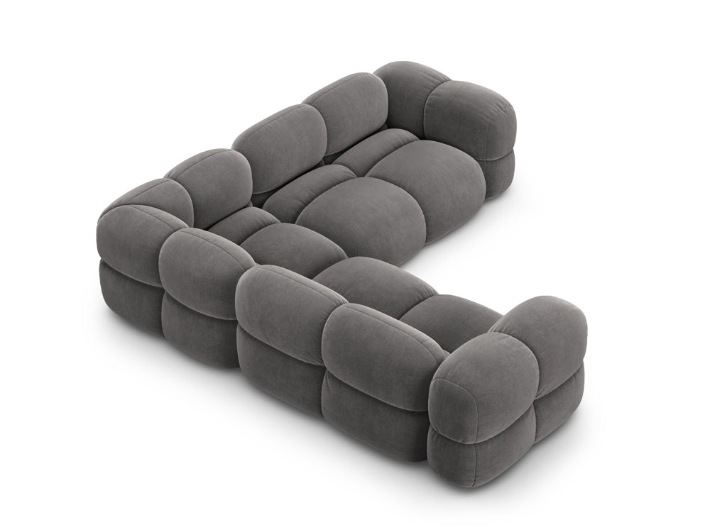 Symmetrical Velvet Corner Sofa LORETTO Gray