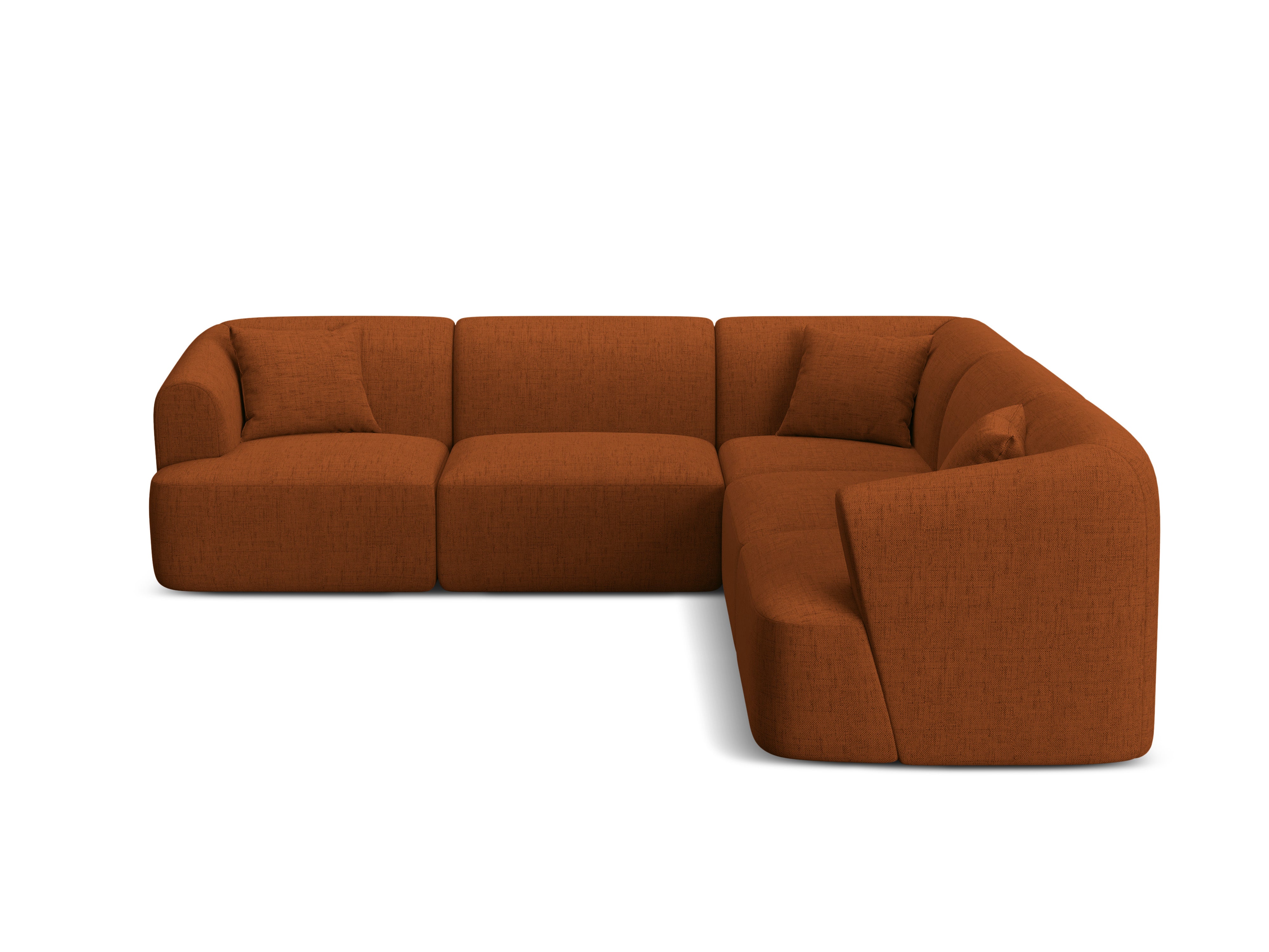 Symmetrical 4-Seater Sofa CAMPI Brick Chenille