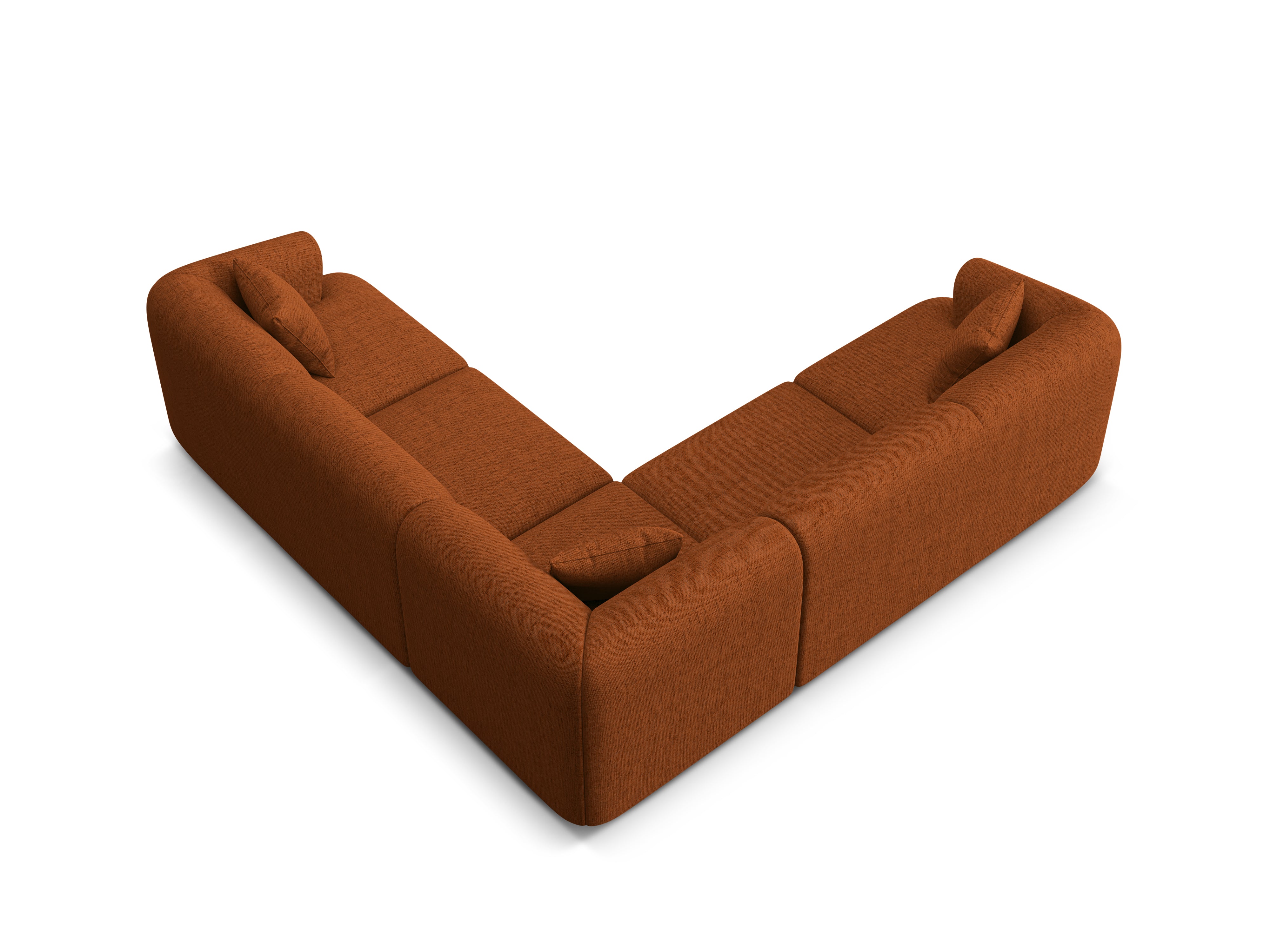 Symmetrical 4-Seater Sofa CAMPI Brick Chenille