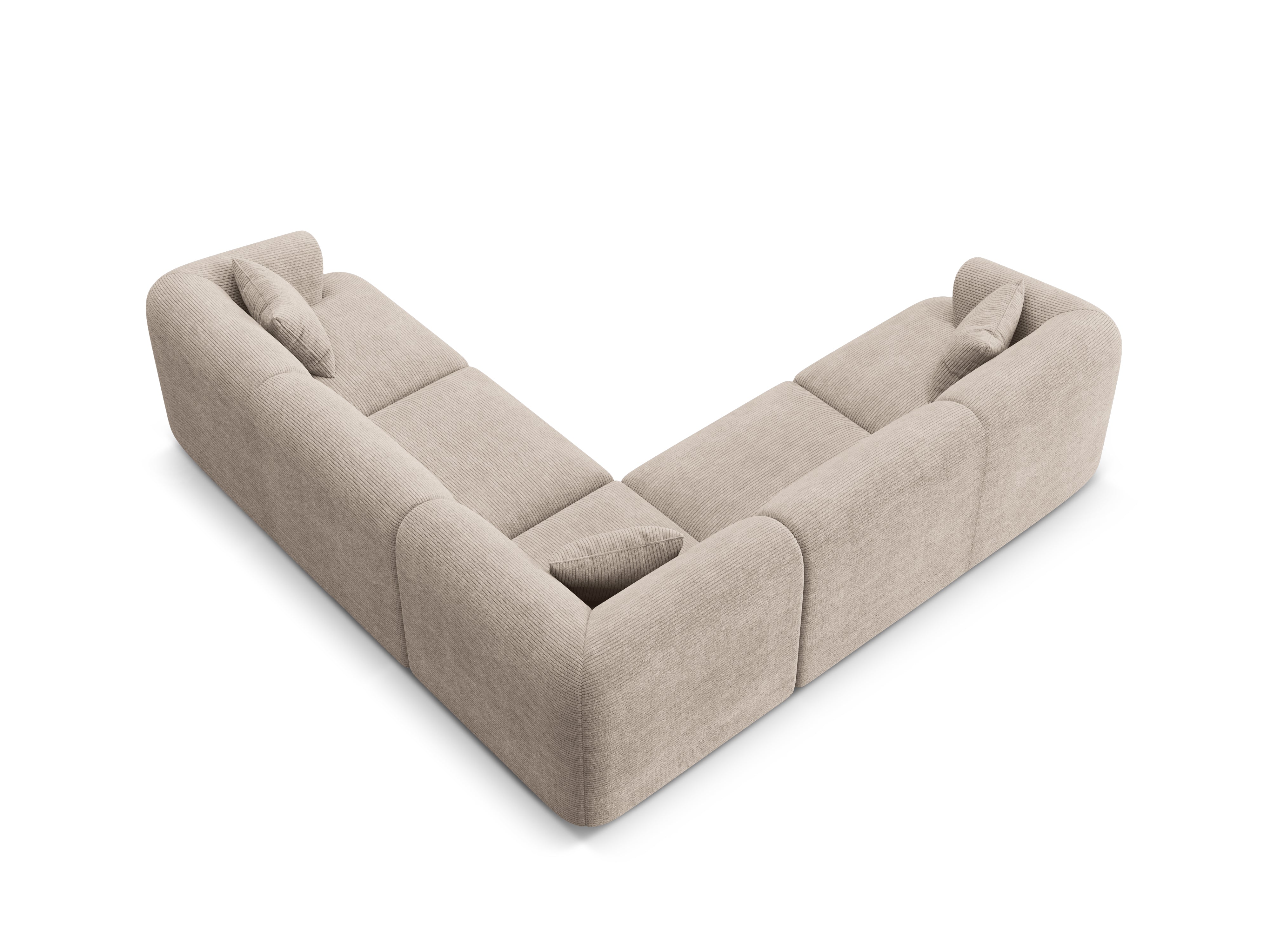 Symmetrical 4-Seater Sofa CAMPI Beige Corduroy