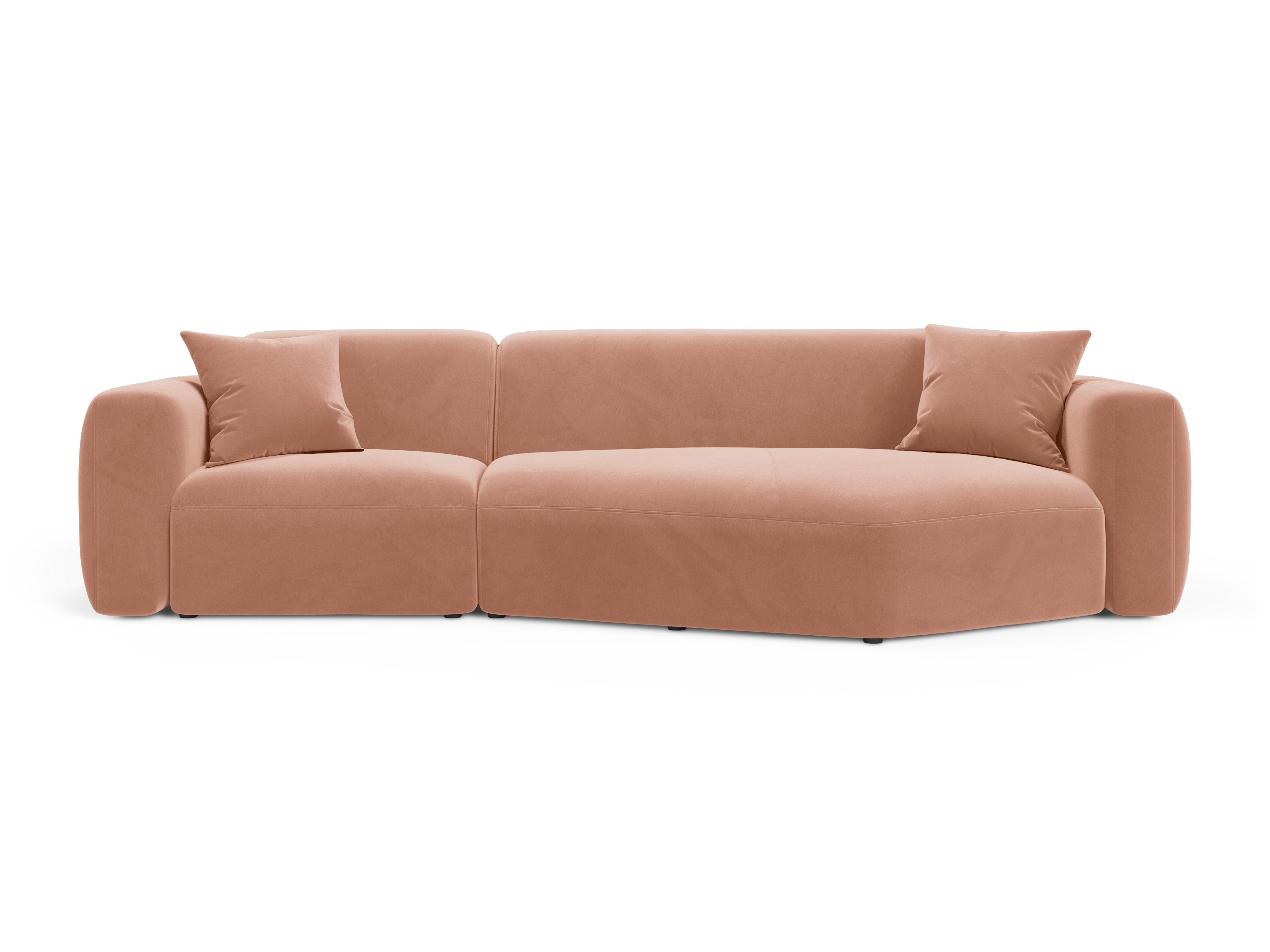 Right-facing velvet corner sofa STRINO pink