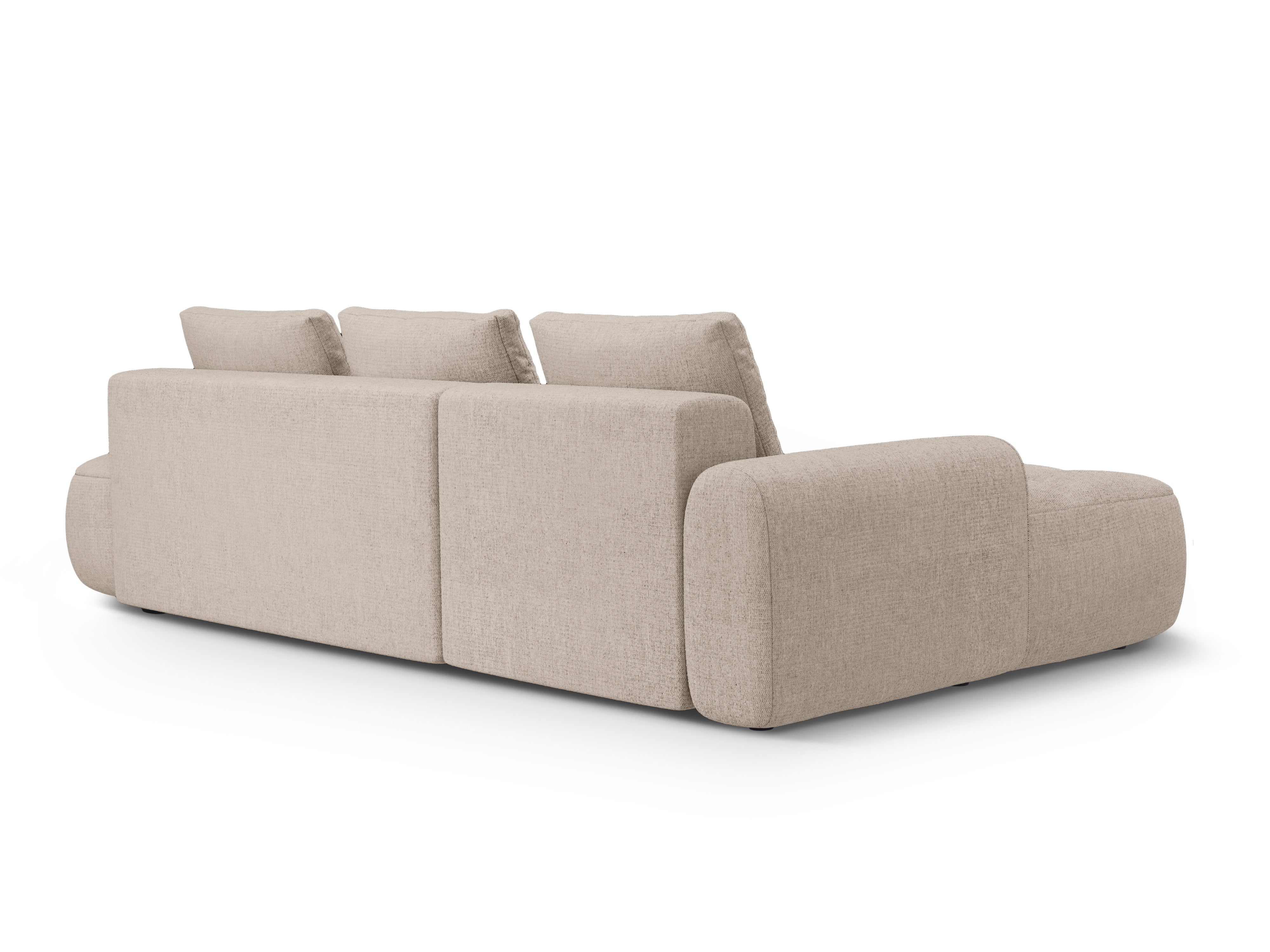 Left-sided corner sofa bed for 3 people LINZ sand