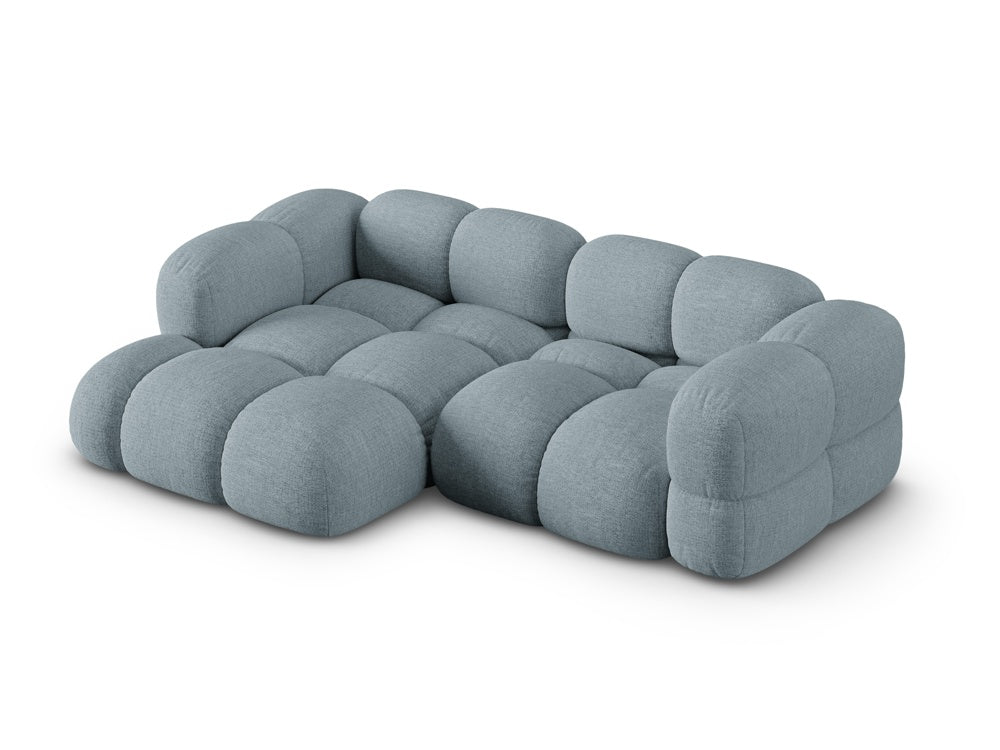 LORETTO 3-Seater Left Corner Sofa in Pastel Blue