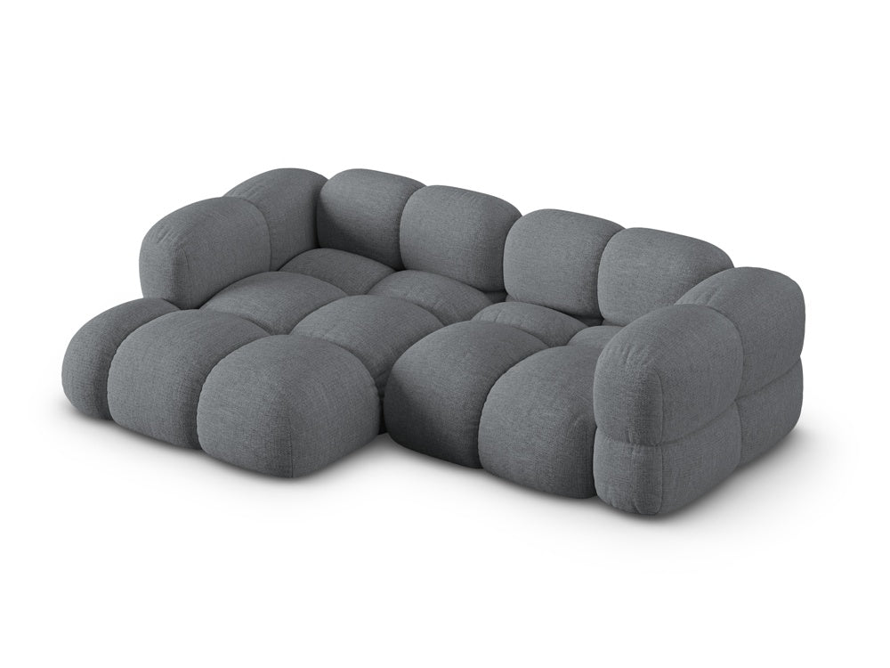 Left-facing 3-seater corner sofa LORETTO gray-blue