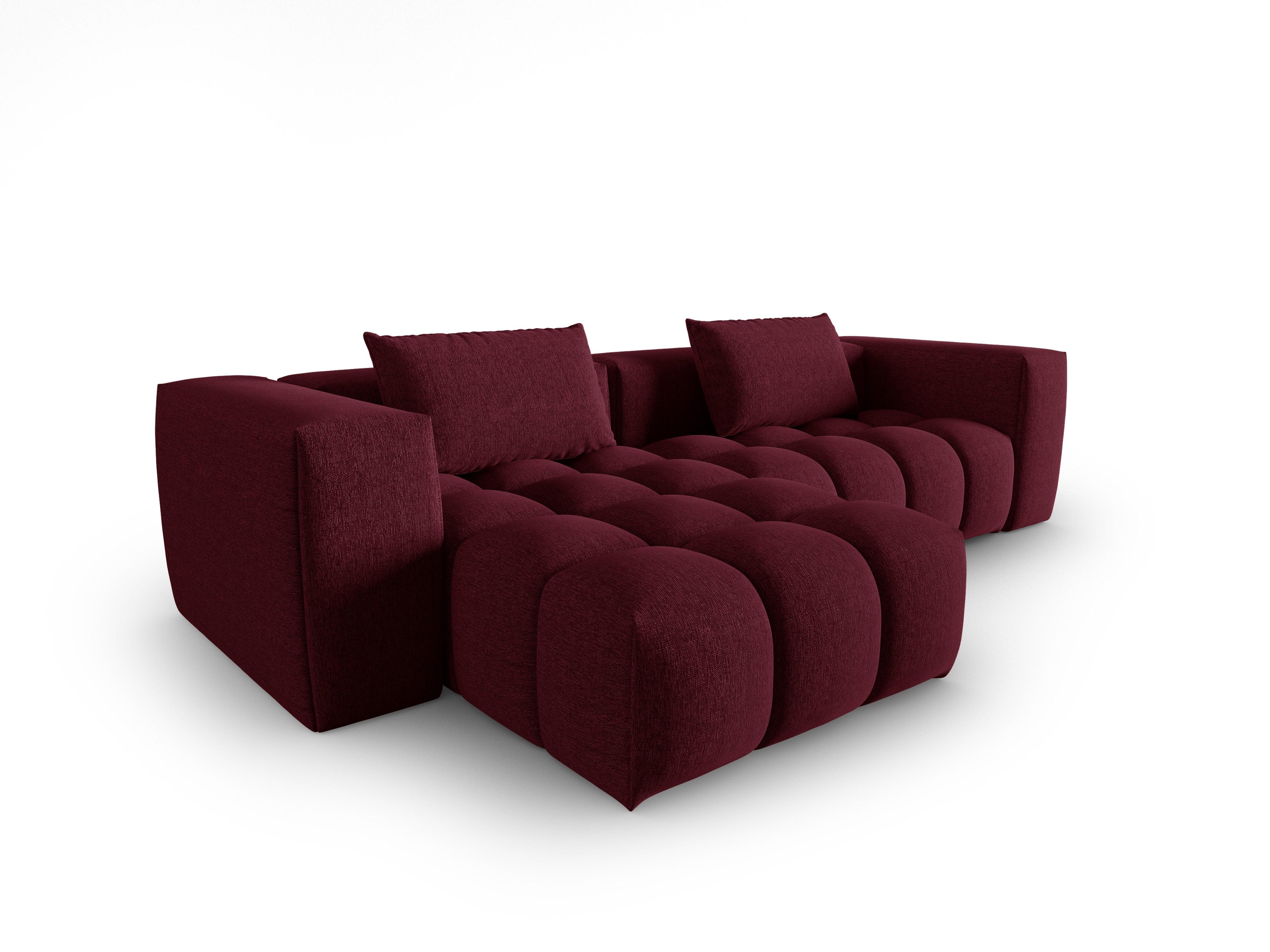Narożnik 3-osobowy lewostronny VERONA burgundowy – Cosmopolitan Design