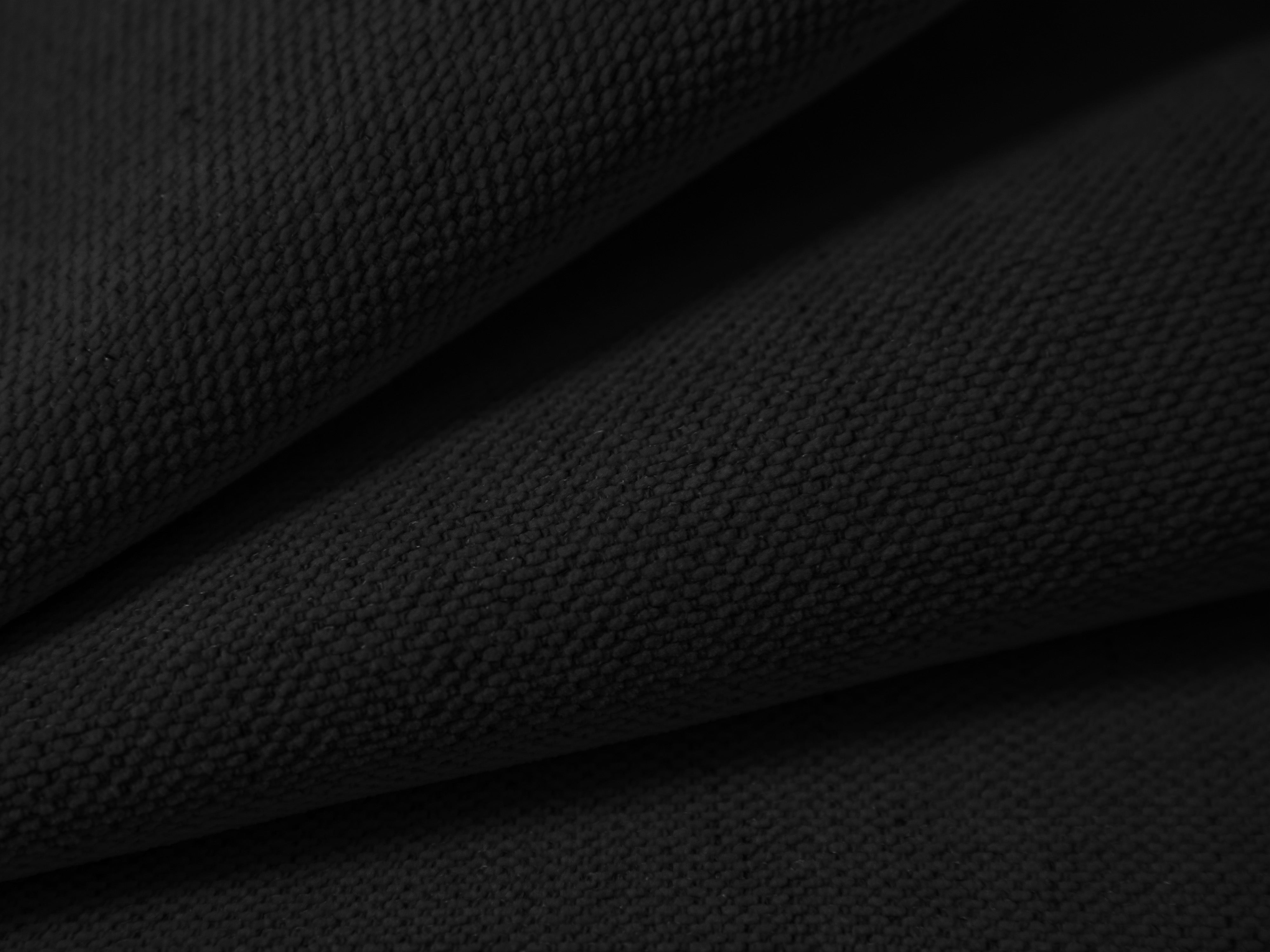 Left-sided 4-seater sofa CAMPI black chenille