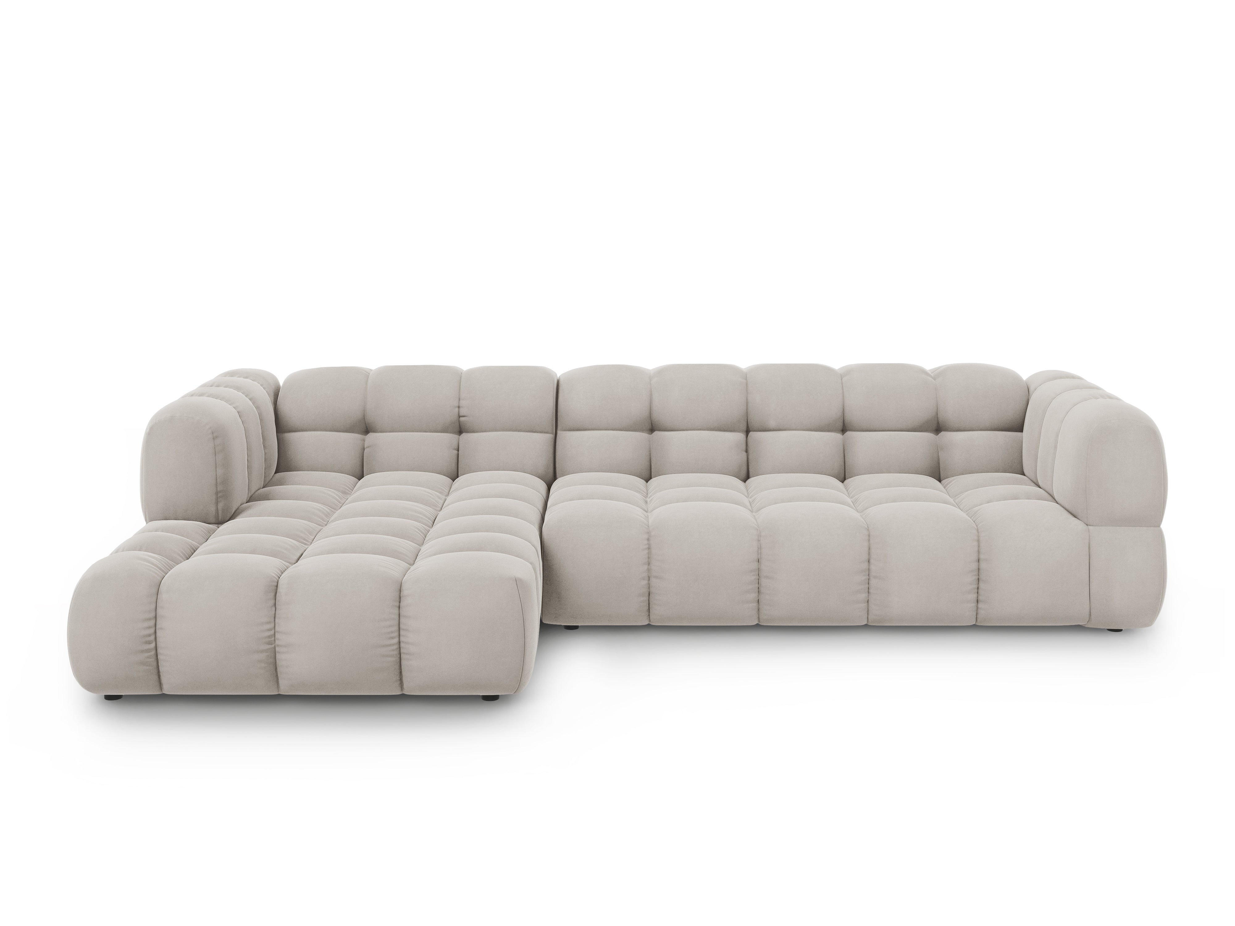 Narożnik aksamitny lewostronny 4-osobowy SKY kość słoniowa Cosmopolitan Design Eye on Design