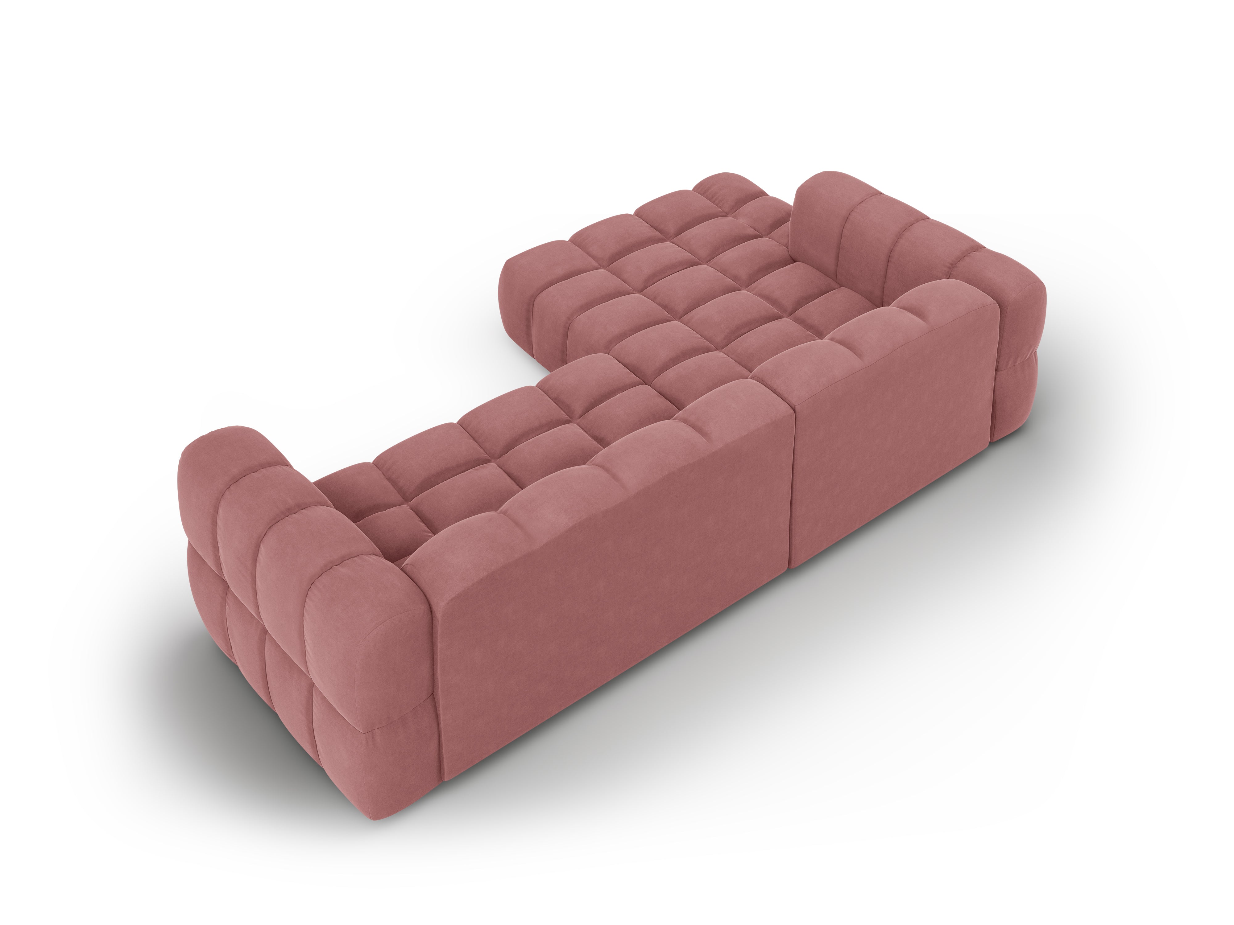 Narożnik aksamitny lewostronny 3,5-osobowy SKY łososiowy Cosmopolitan Design Eye on Design