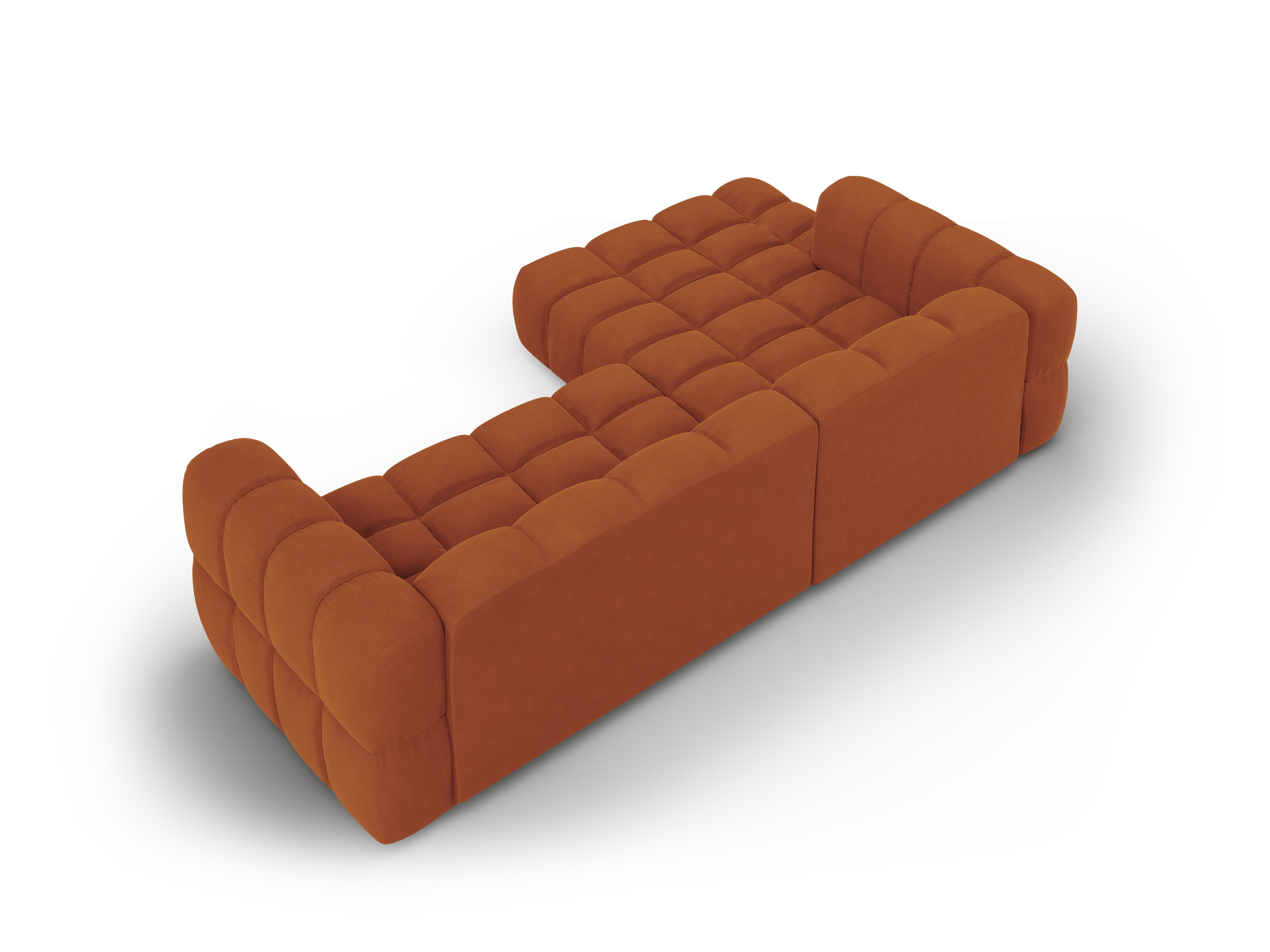 Narożnik aksamitny lewostronny 3,5-osobowy SKY terracotta Cosmopolitan Design Eye on Design