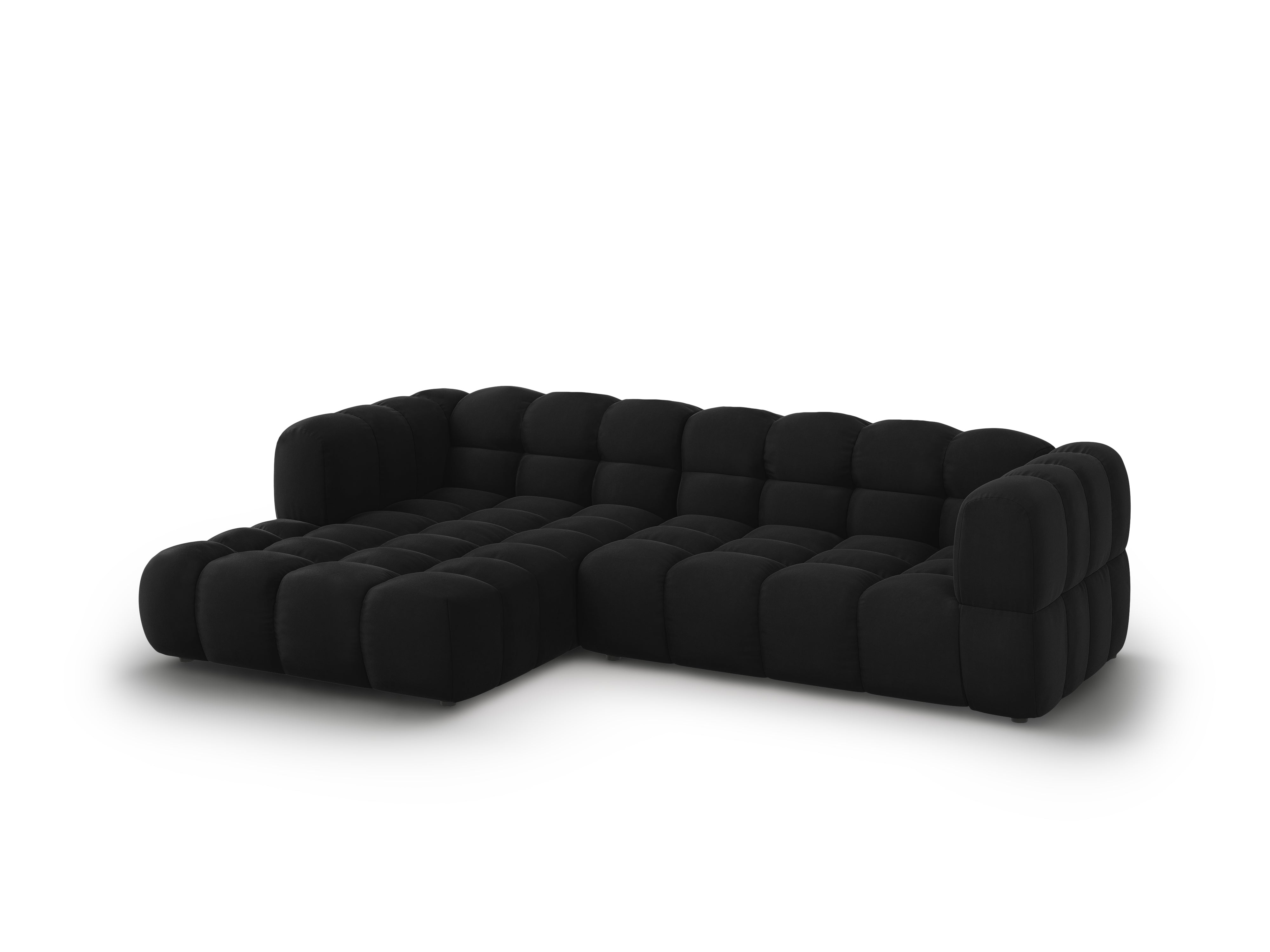 Narożnik aksamitny lewostronny 3,5-osobowy SKY czarny Cosmopolitan Design Eye on Design