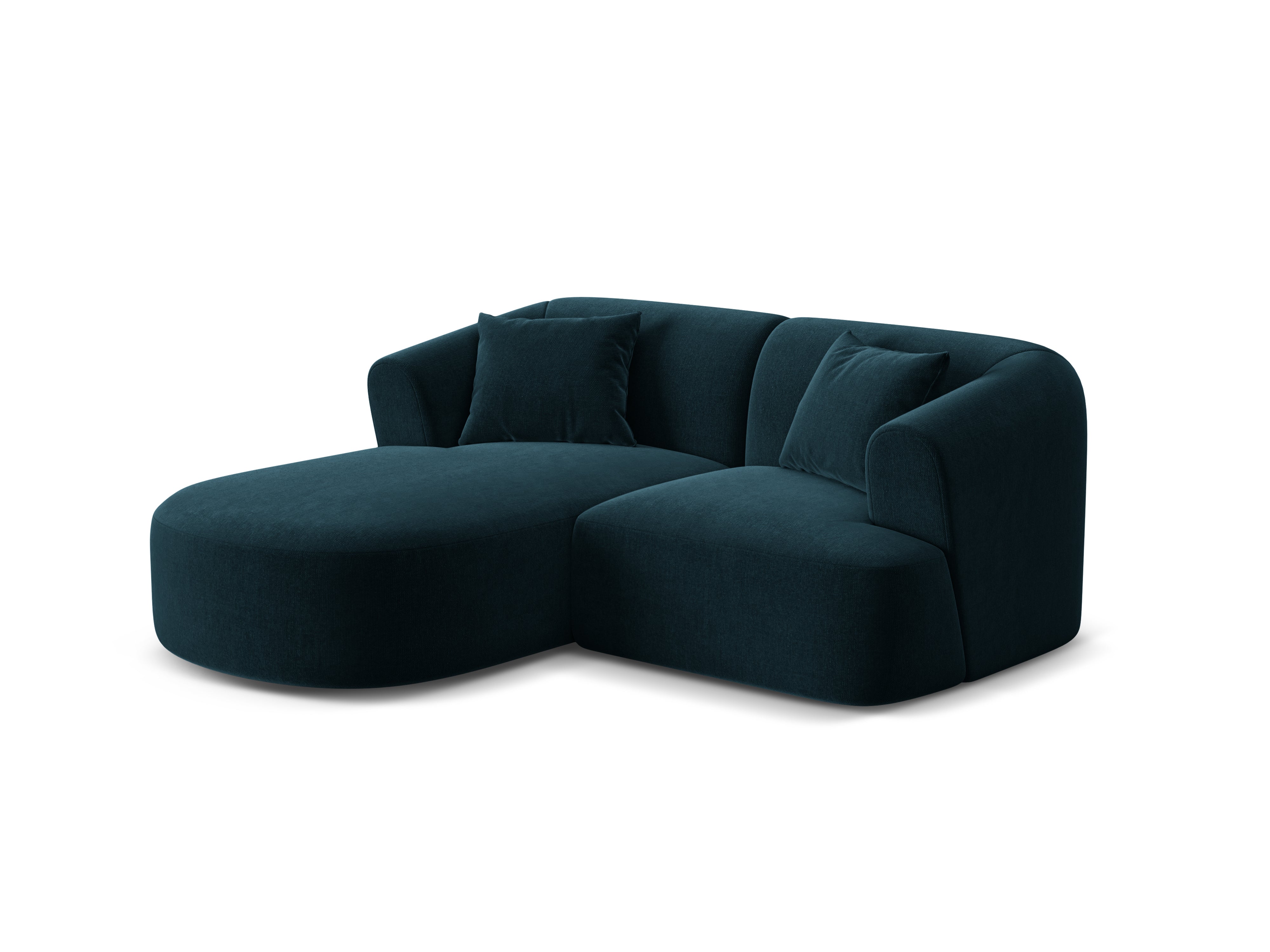 Left-facing velvet corner sofa for 3 people CAMPI petrol