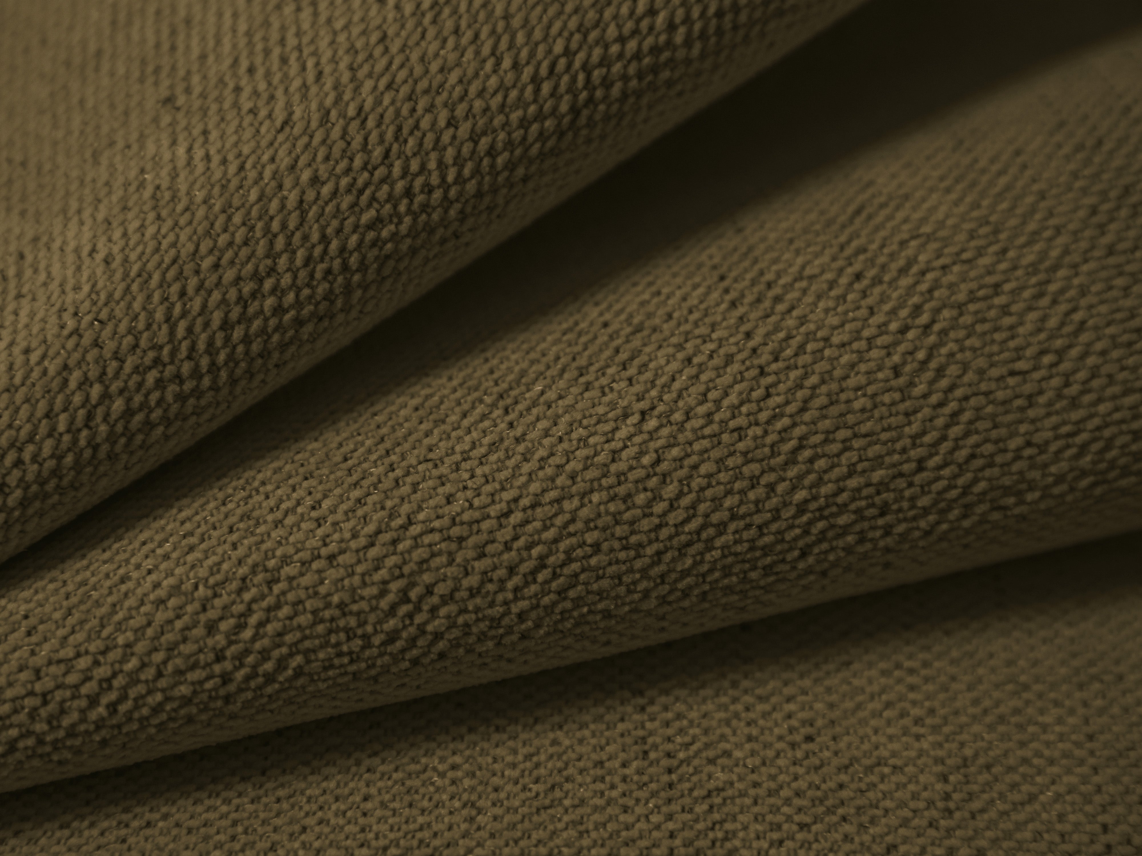 Left-facing 3-seater sofa CAMPI green chenille