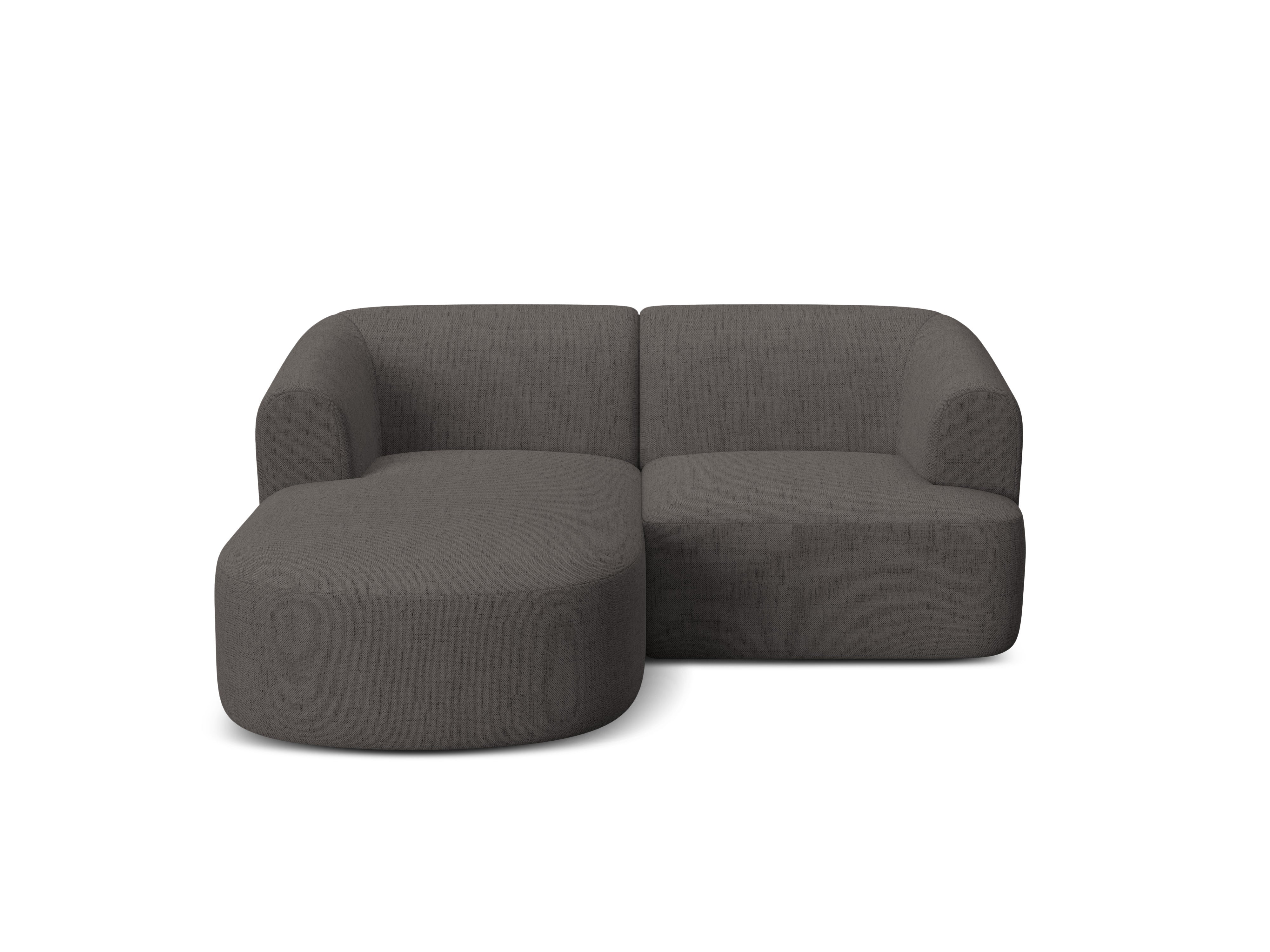 Left-sided 3-seater sofa CAMPI gray chenille