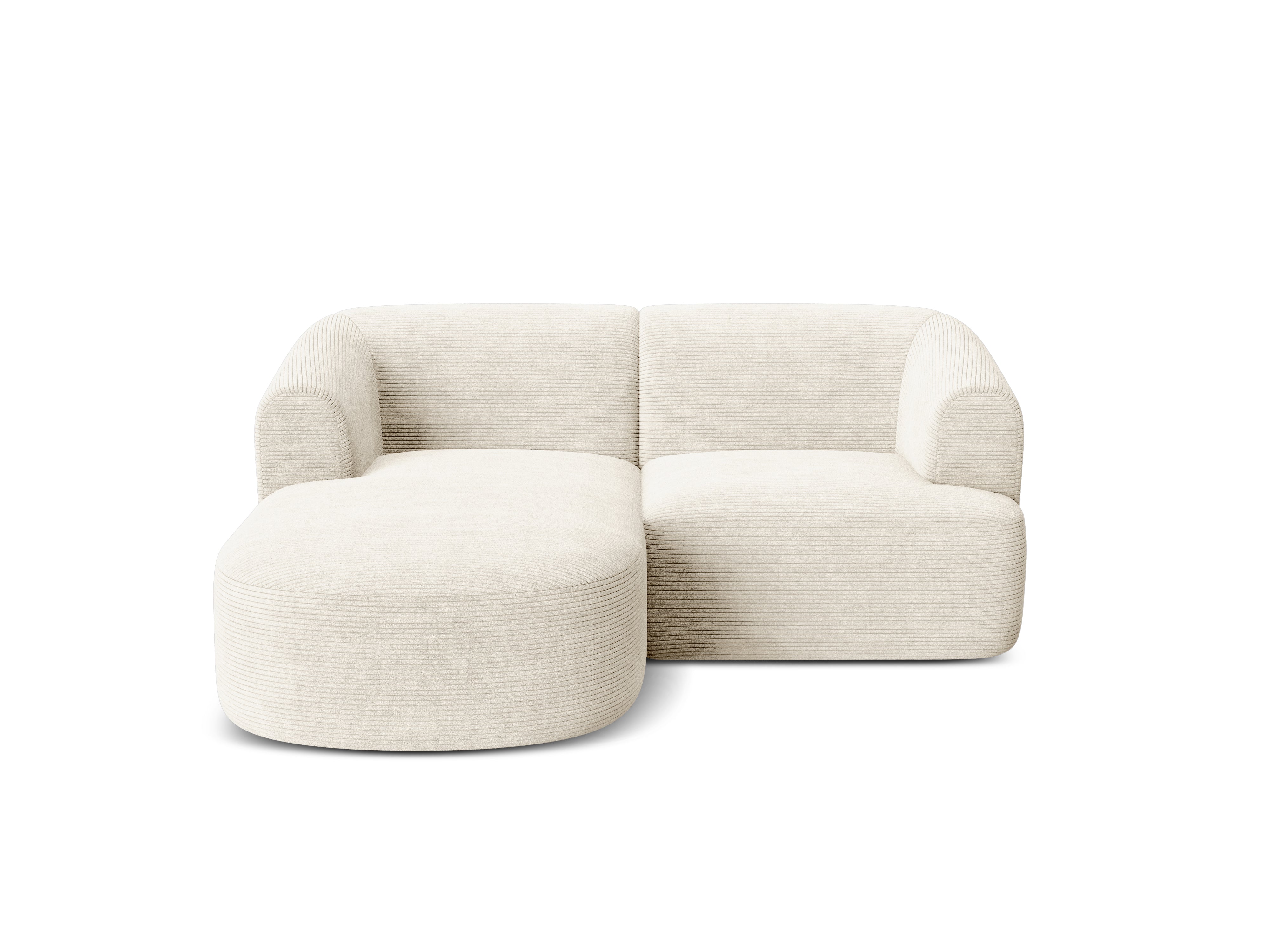 Left-sided 3-seater sofa CAMPI cream corduroy