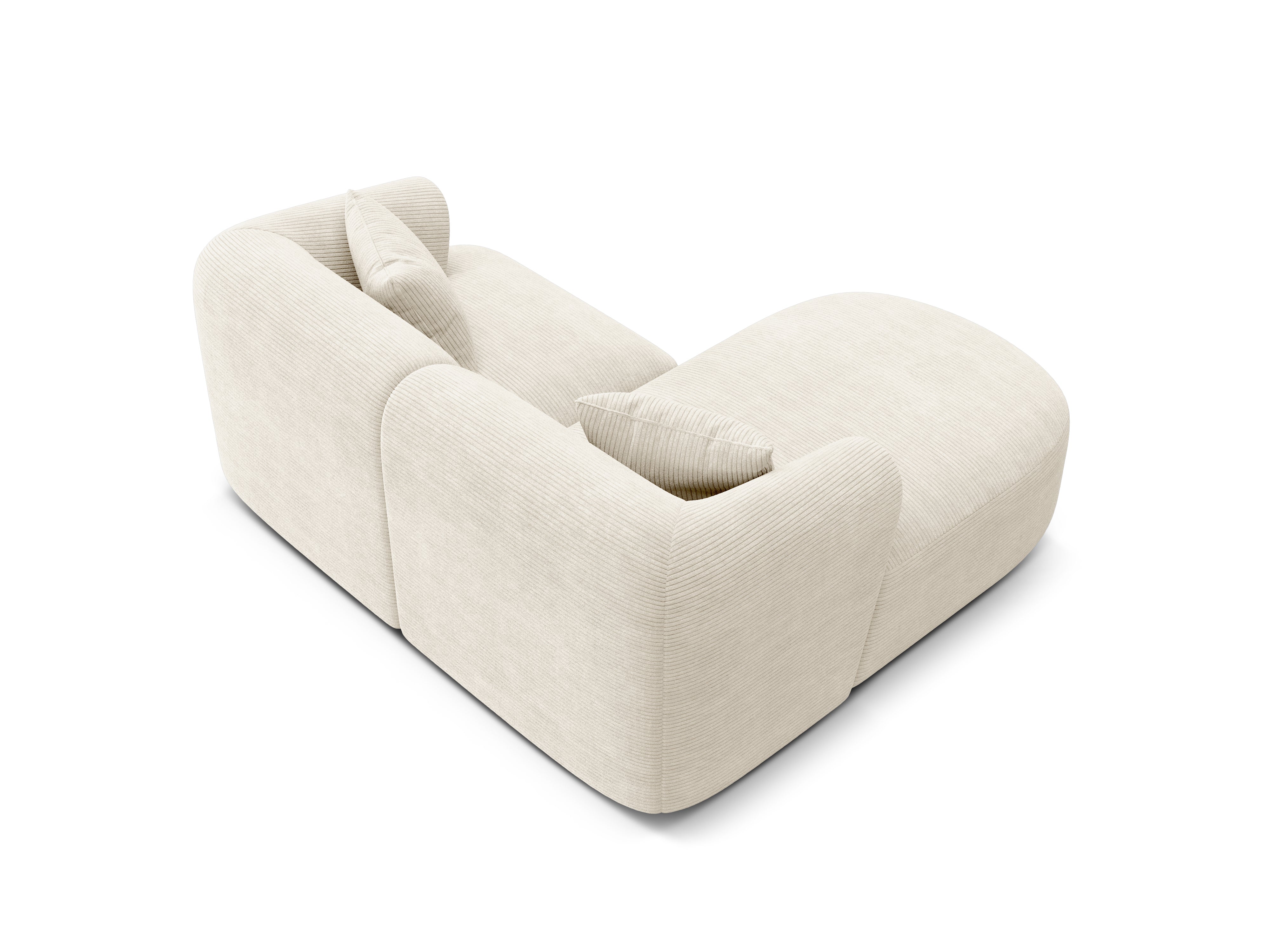 Left-sided 3-seater sofa CAMPI cream corduroy