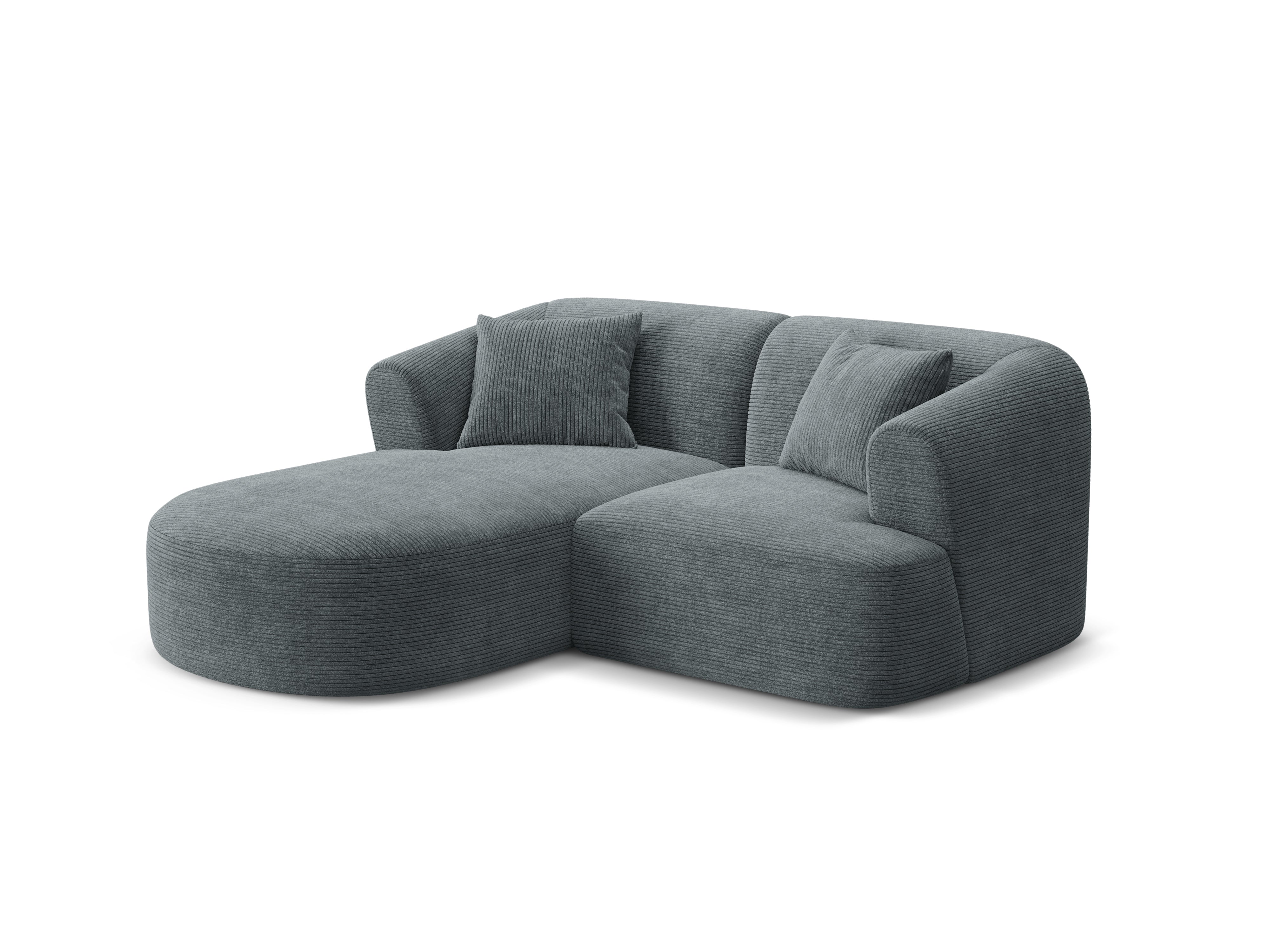 Left-facing 3-seater sofa CAMPI gray corduroy