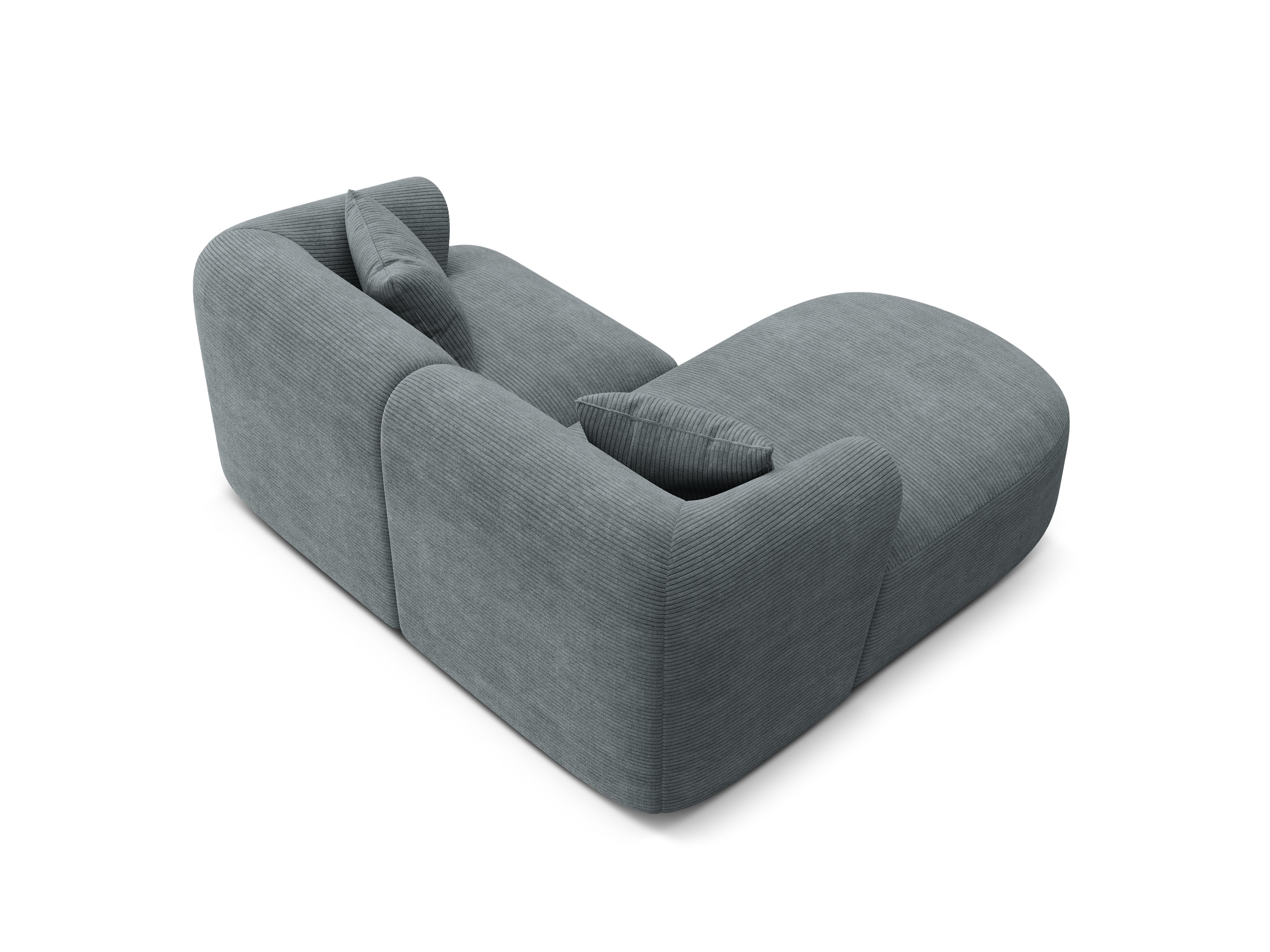 Left-facing 3-seater sofa CAMPI gray corduroy