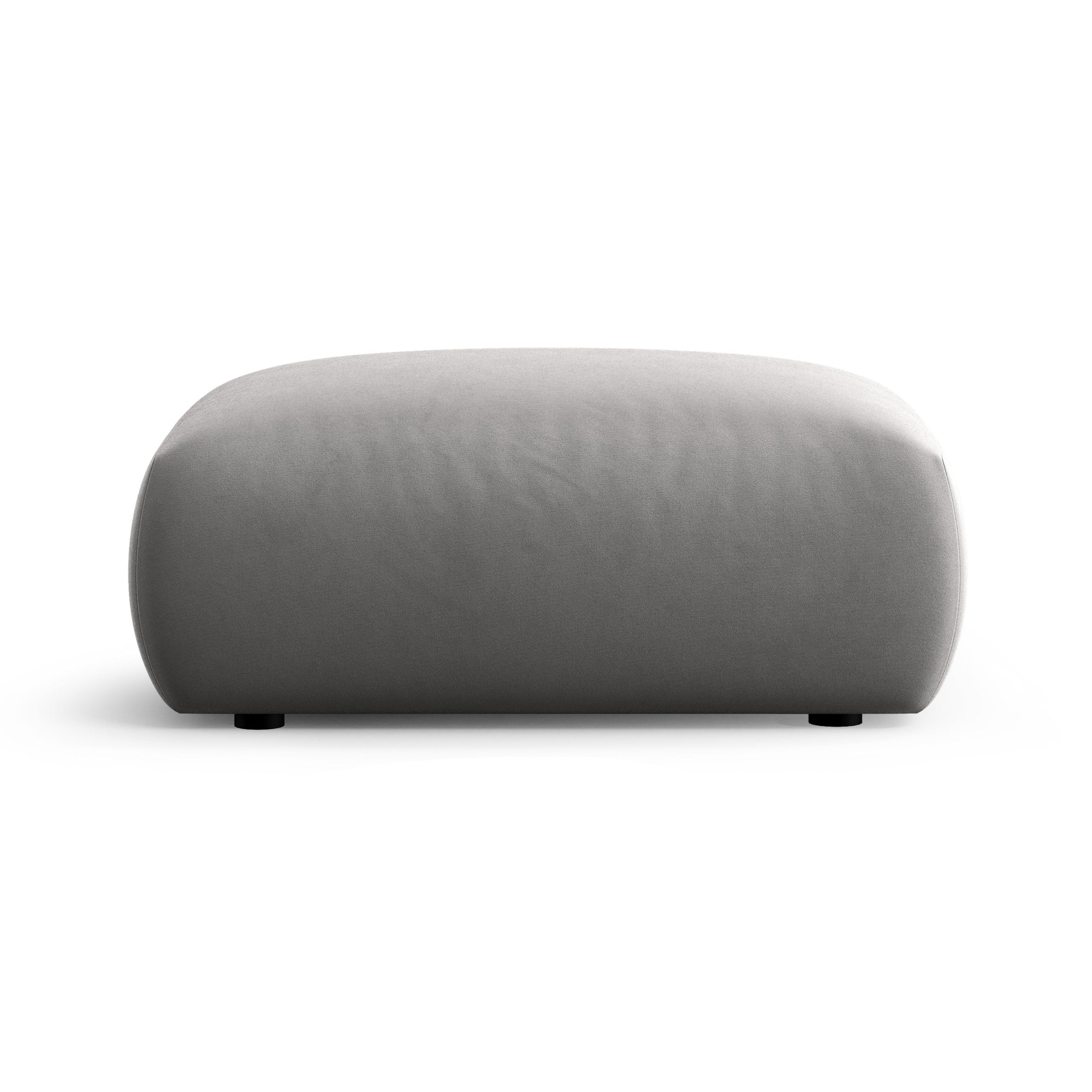 Gray velvet pouf MATERA