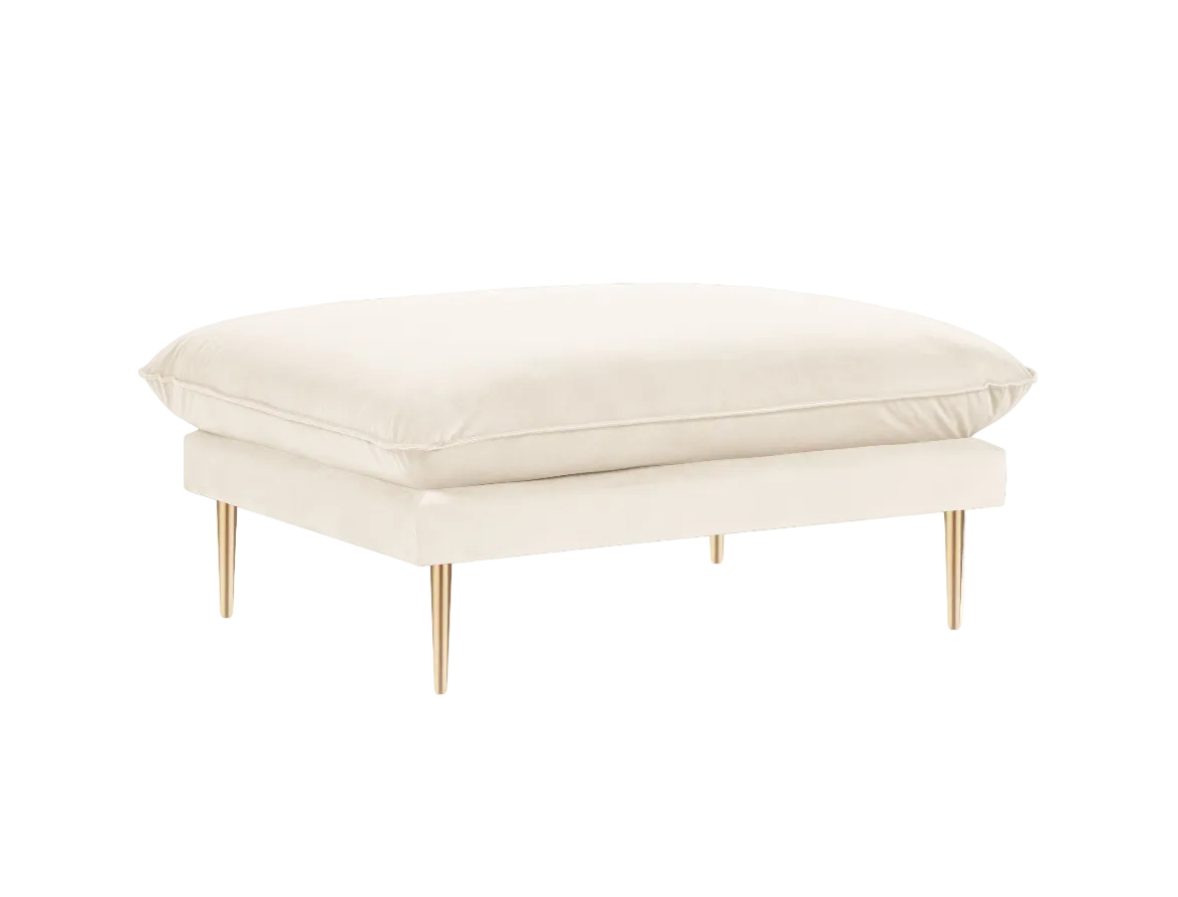 Velvet Pouf VIENNA Beige with Gold Base