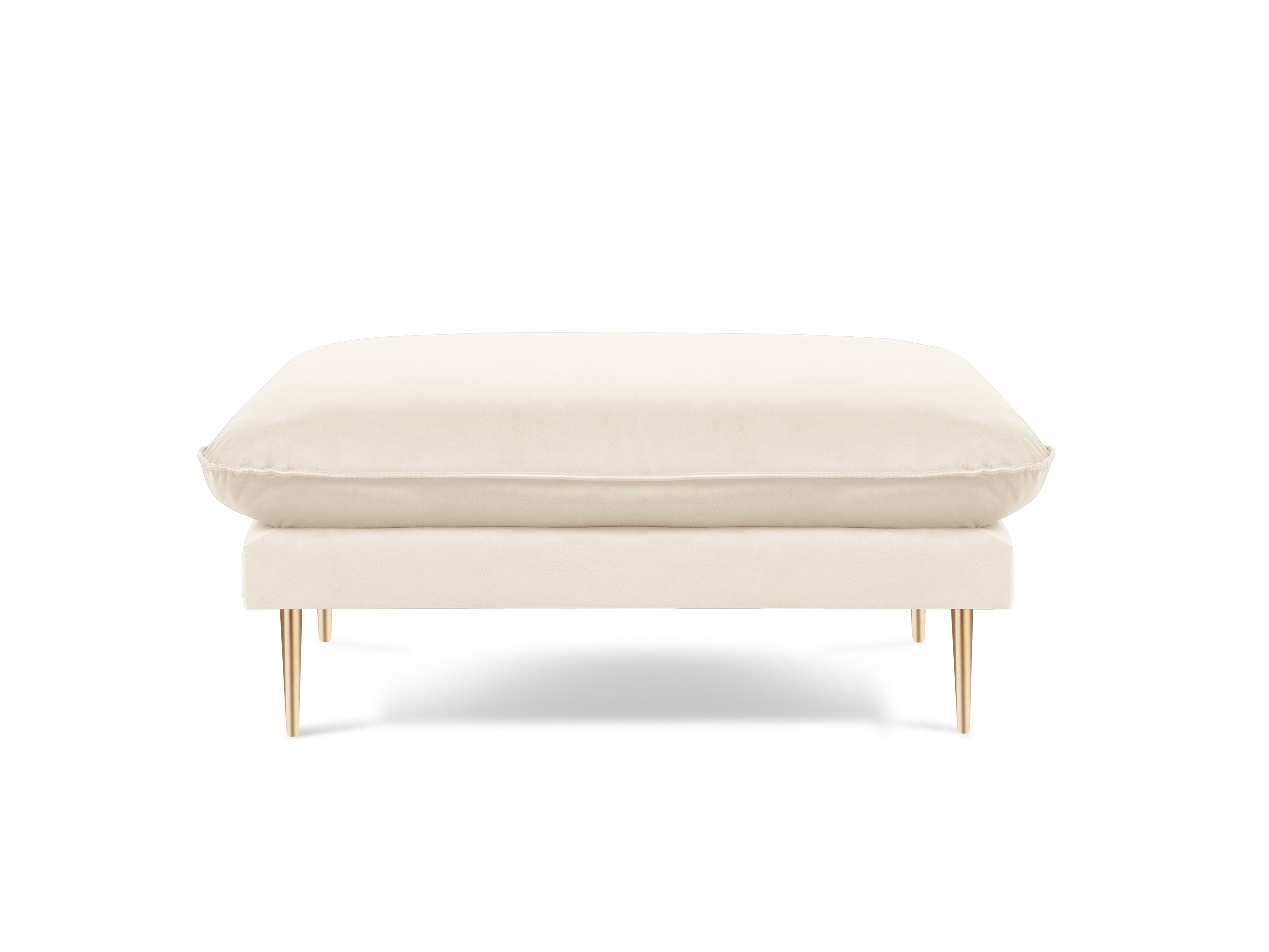 Velvet Pouf VIENNA Beige with Gold Base