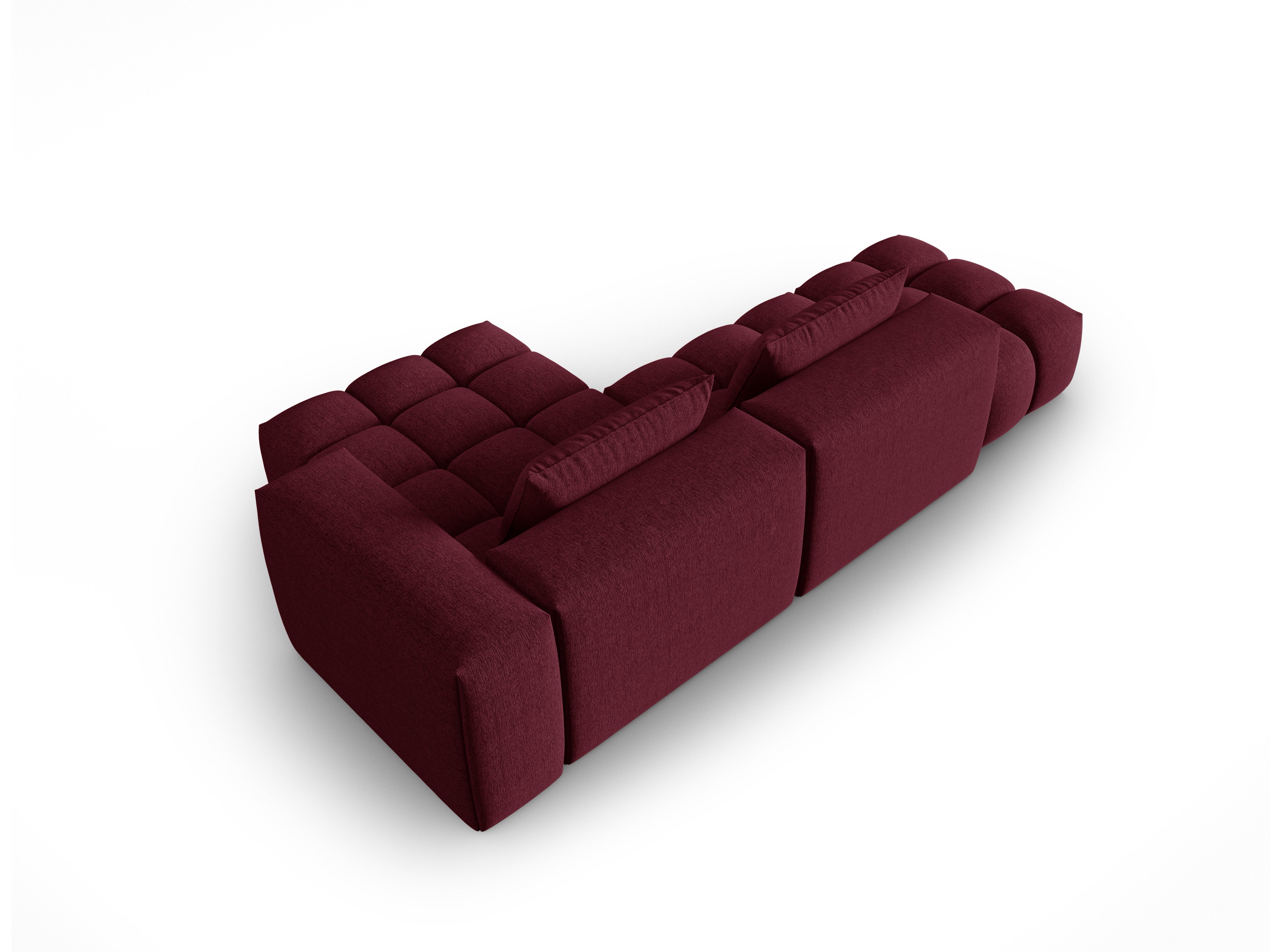 Right-facing open 4-seater corner sofa VERONA burgundy