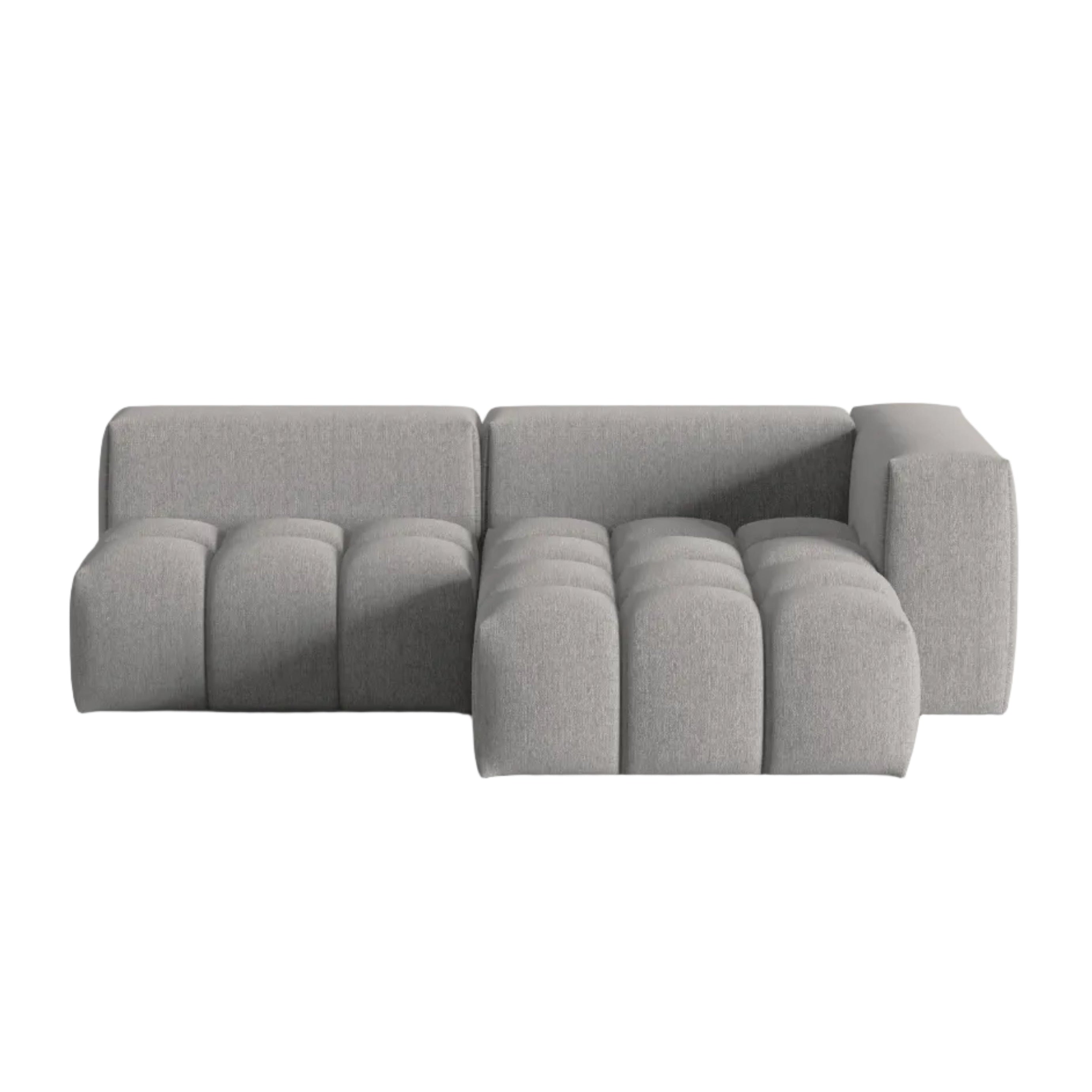 Right-facing open 3-seater corner sofa VERONA warm gray