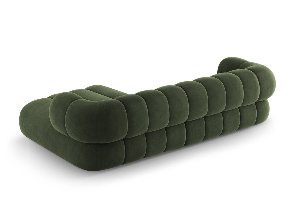Green right-facing 5-seater velvet corner sofa KOGE