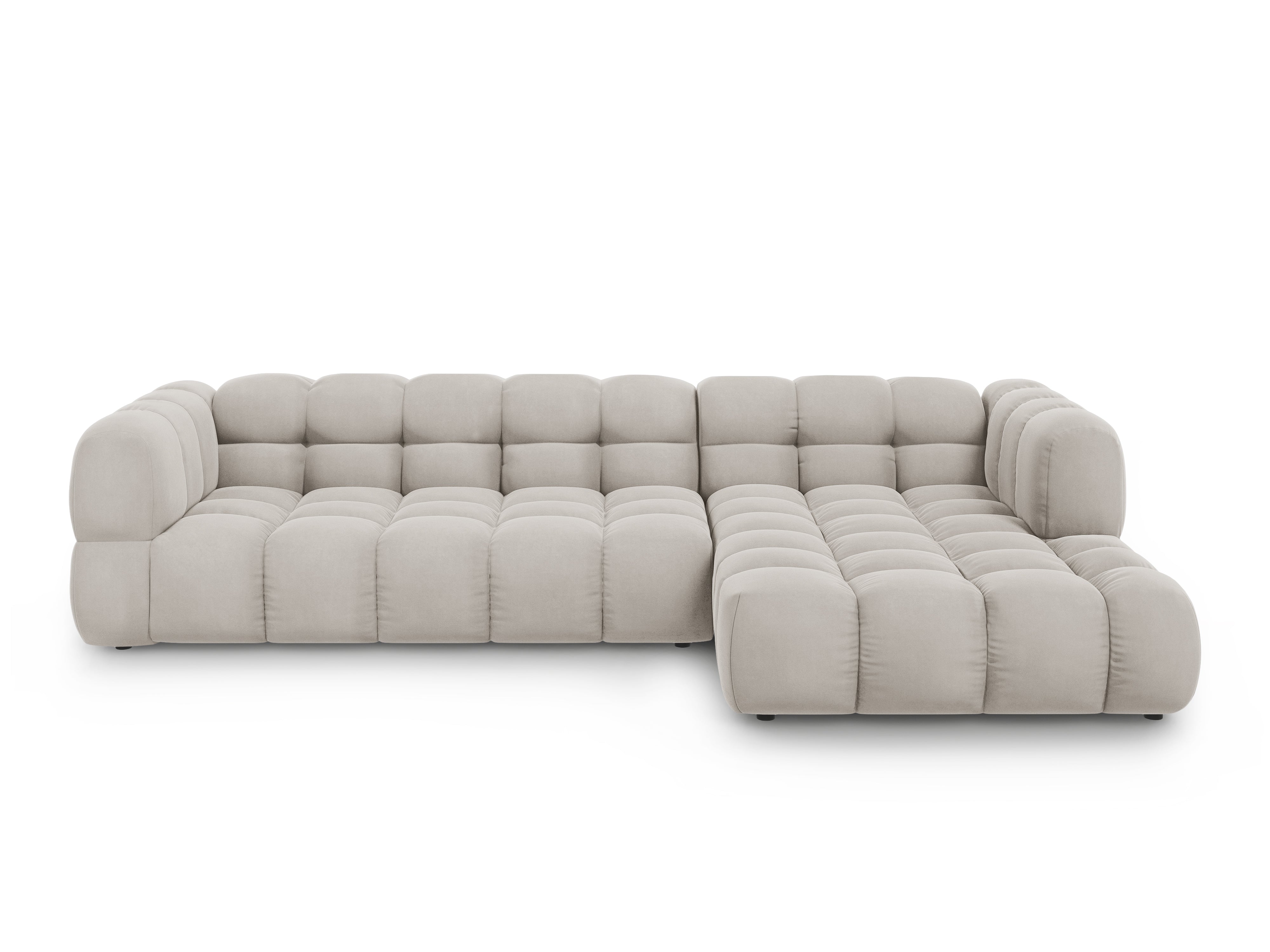 Narożnik aksamitny prawostronny 4-osobowy SKY kość słoniowa Cosmopolitan Design Eye on Design