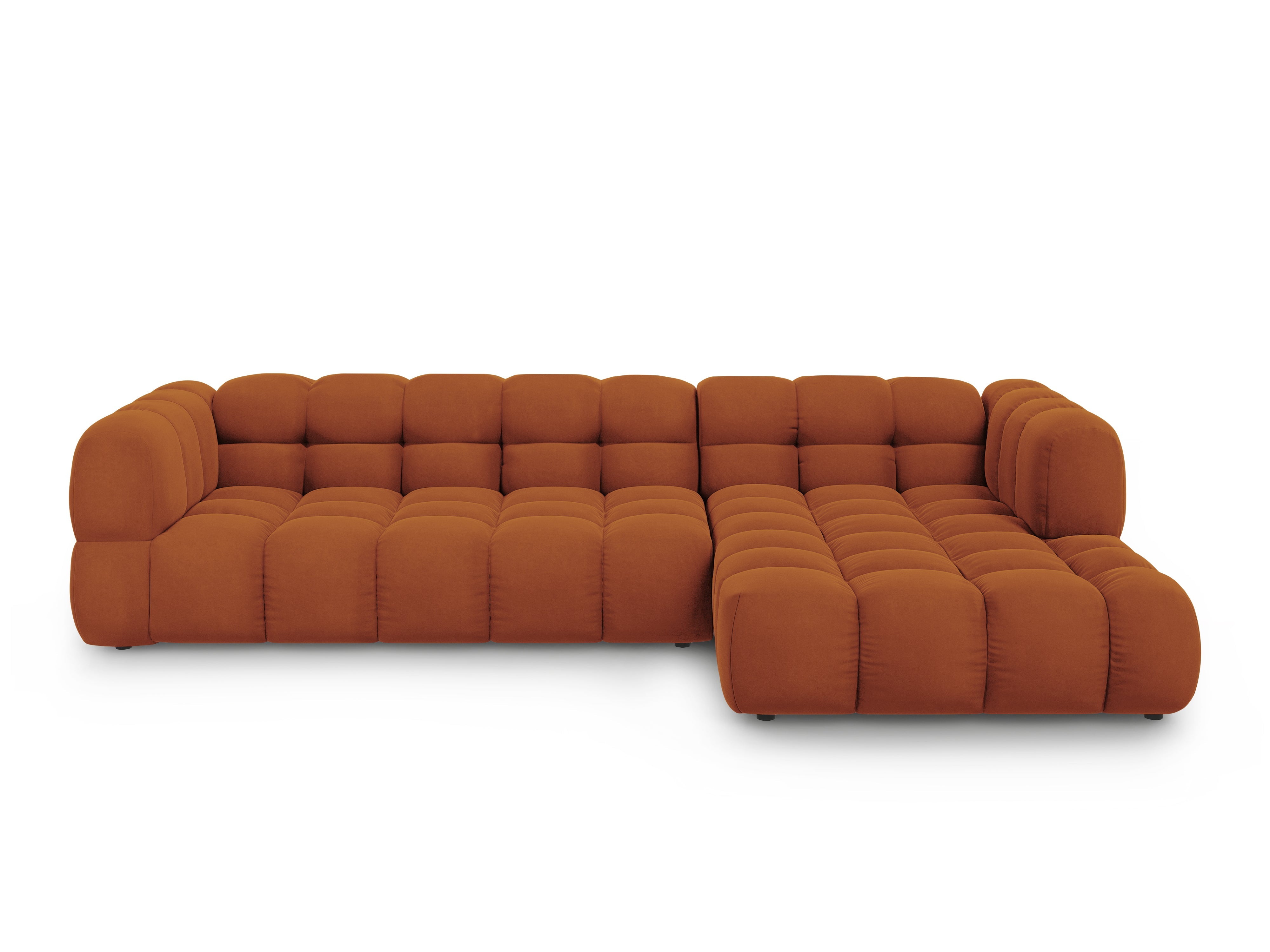 Narożnik aksamitny prawostronny 4-osobowy SKY terracotta Cosmopolitan Design Eye on Design