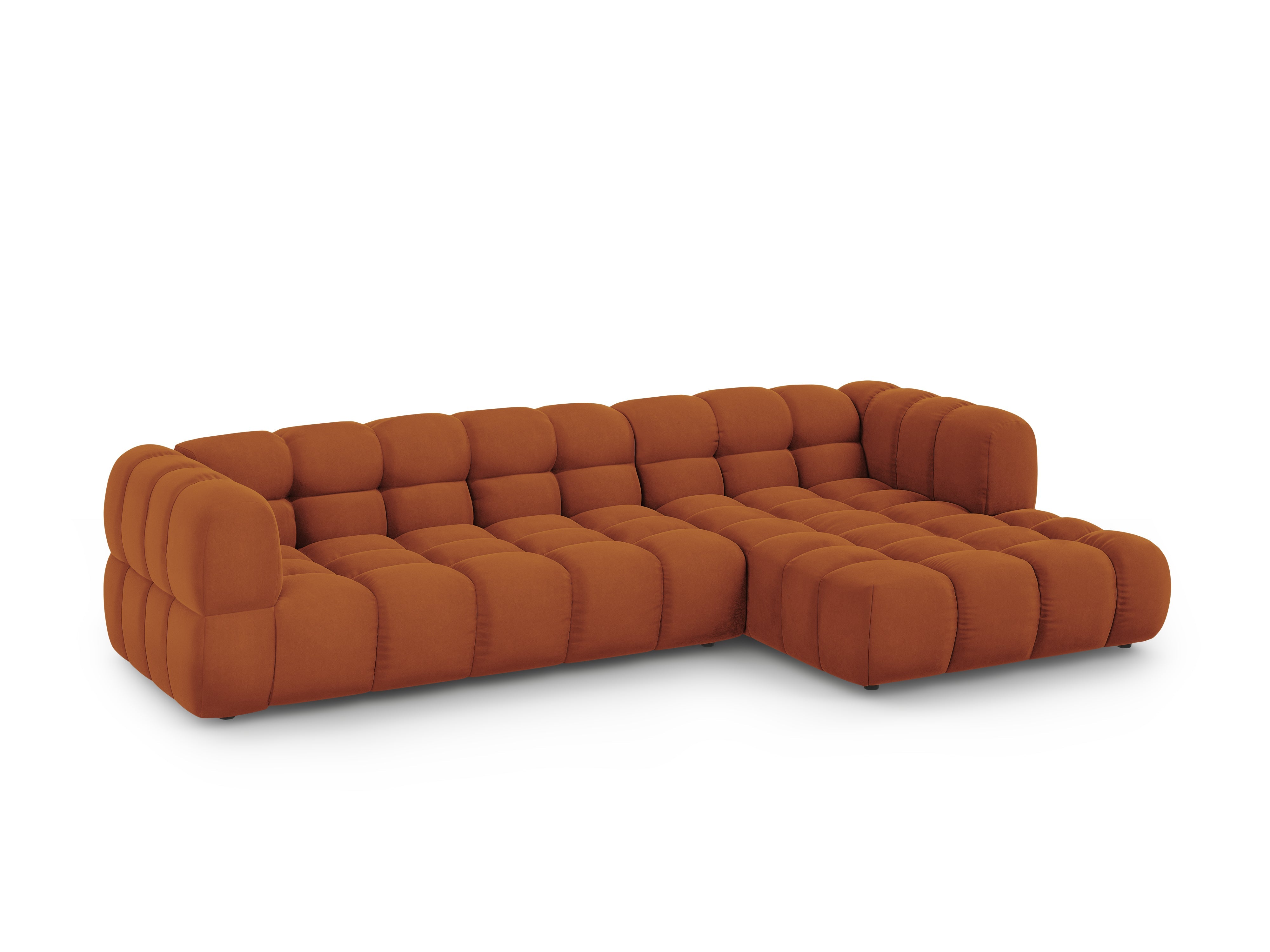 Narożnik aksamitny prawostronny 4-osobowy SKY terracotta Cosmopolitan Design Eye on Design