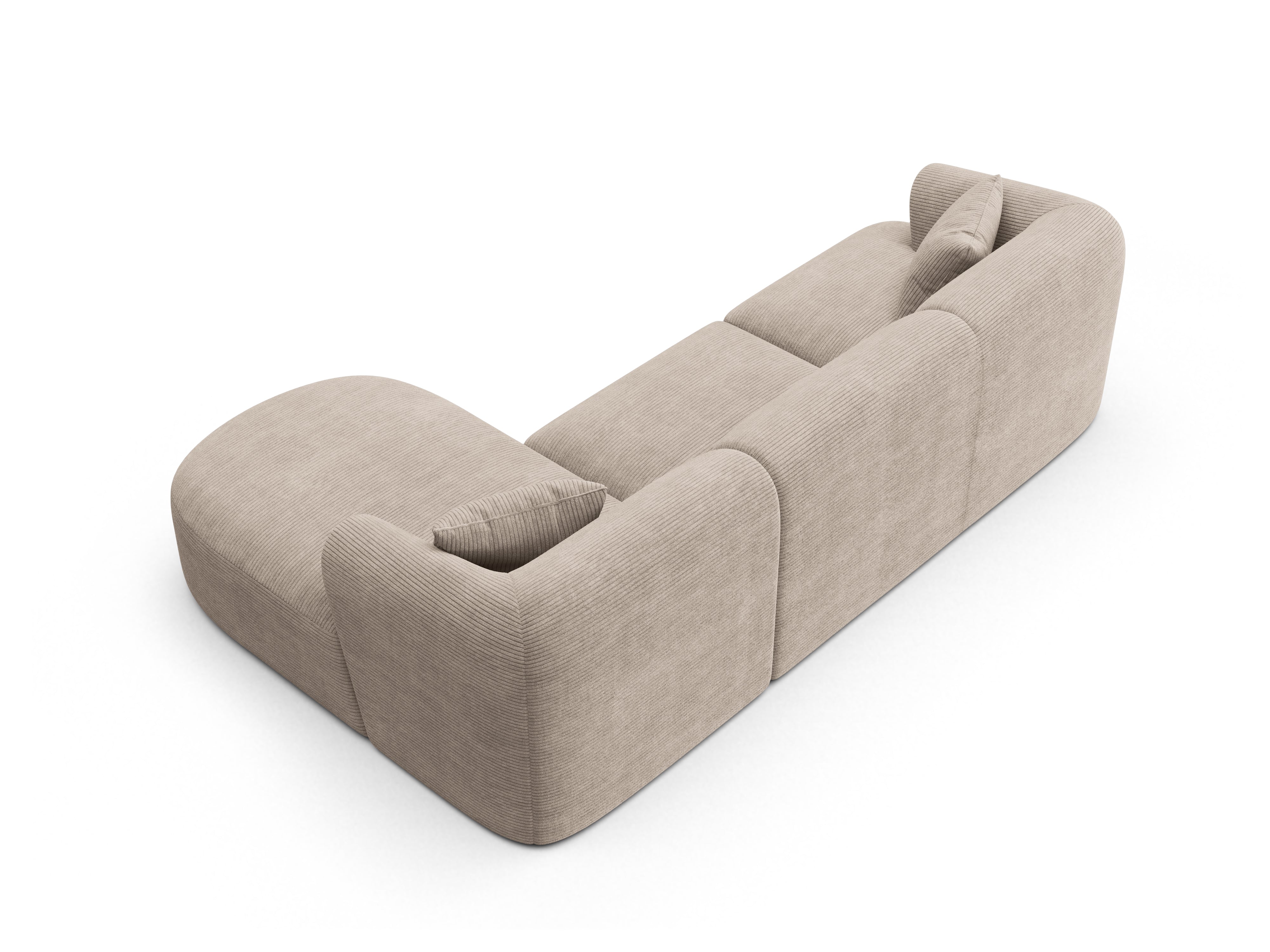 Pravostranný rohový gauč pro 4 osoby CAMPI béžový samet