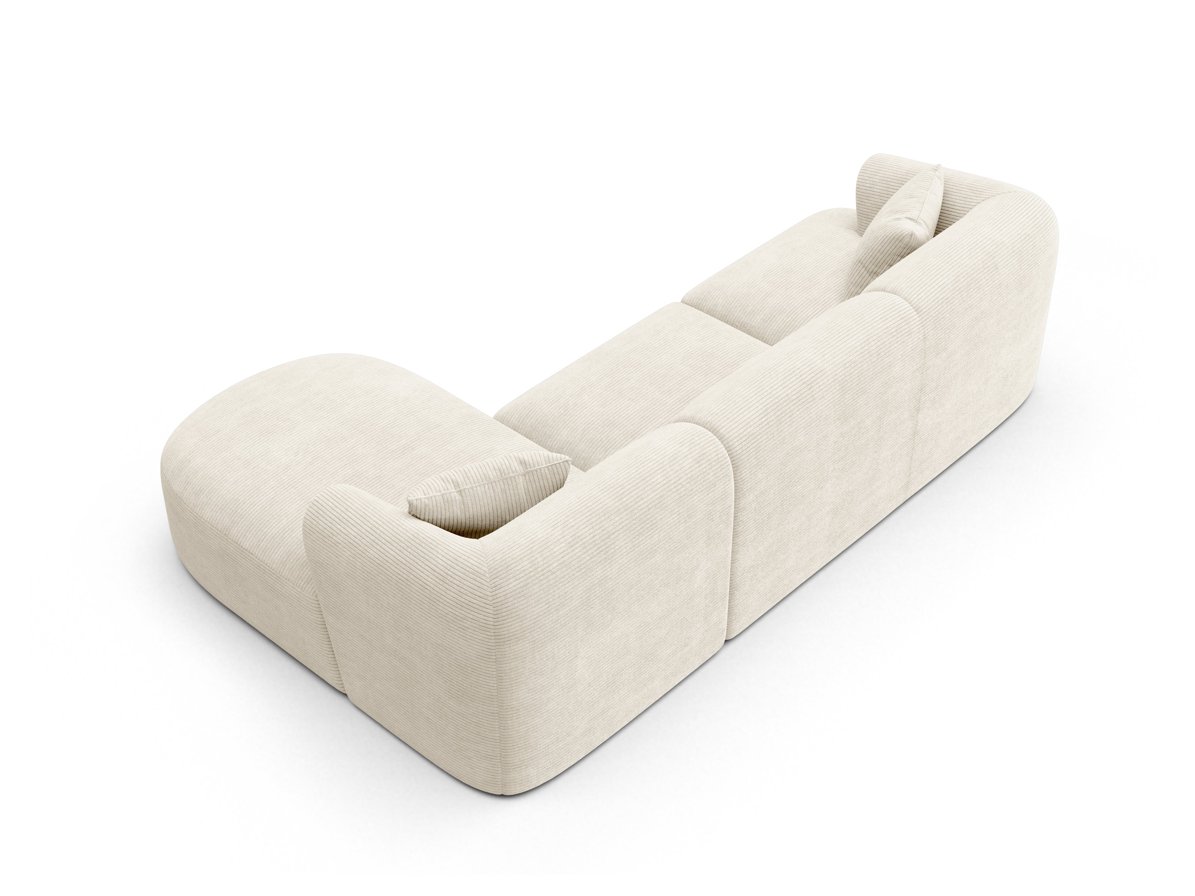 Pravostranný rohový gauč pro 4 osoby CAMPI krémový samet