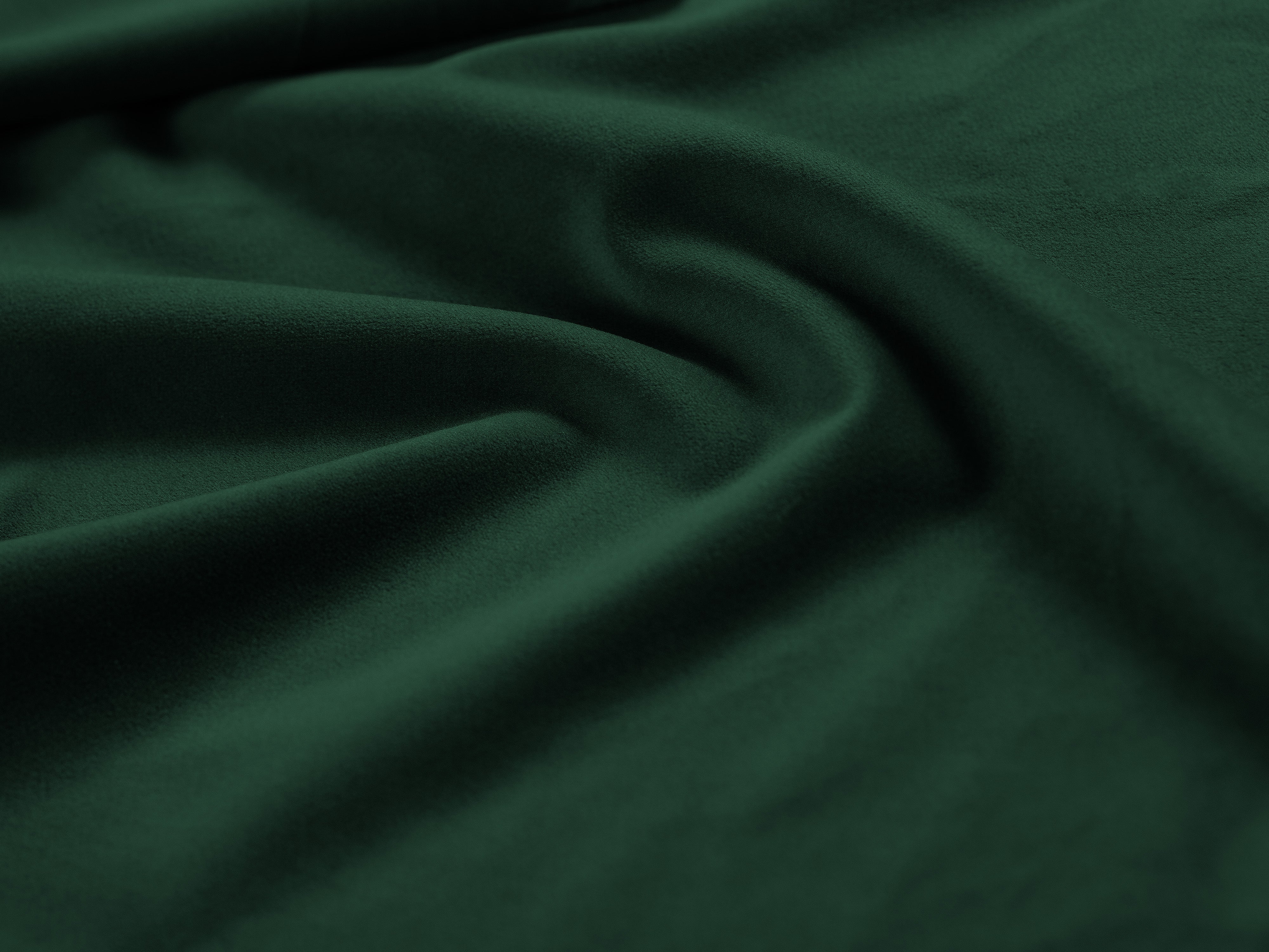 Velvet corner sofa for 6 people, right-facing, VIENNA in bottle green with a gold base