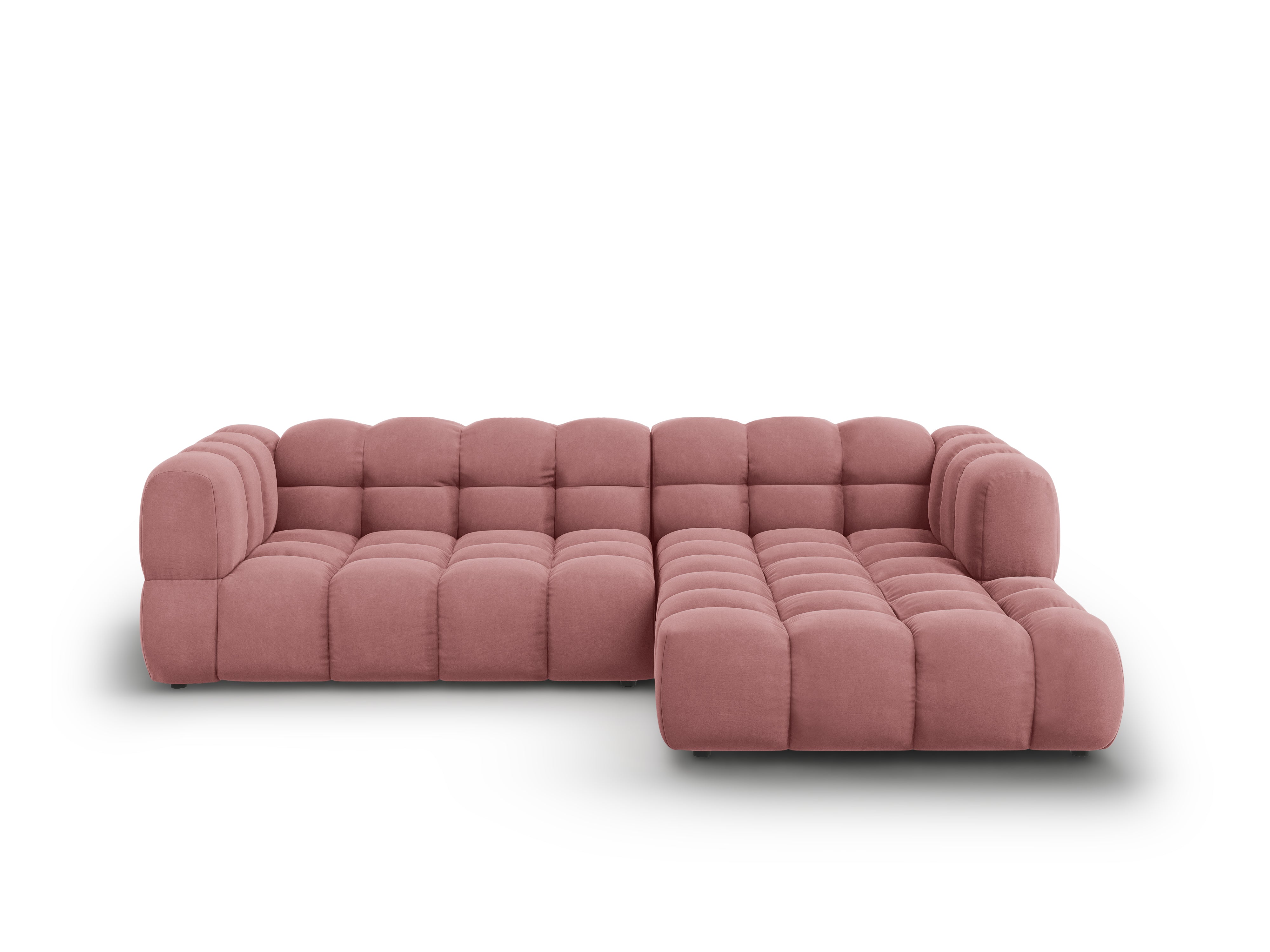 Narożnik aksamitny prawostronny 3,5-osobowy SKY łososiowy Cosmopolitan Design Eye on Design