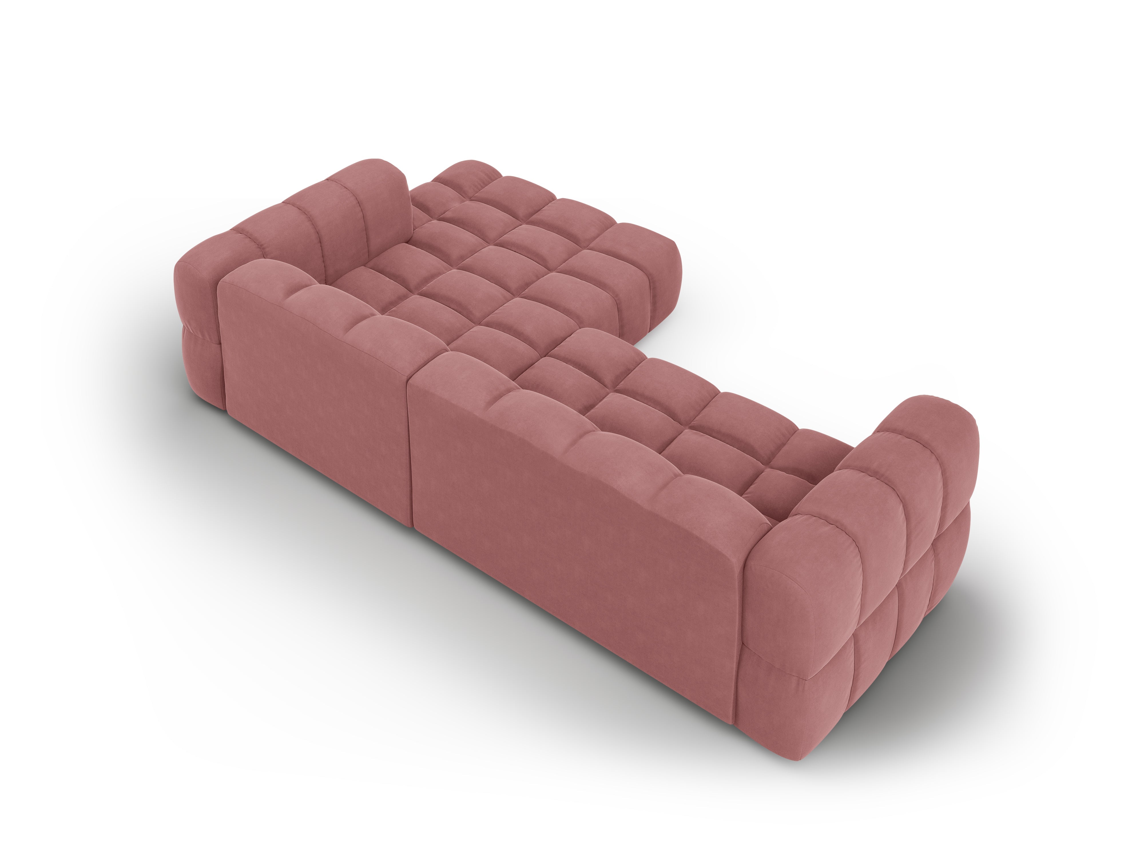 Narożnik aksamitny prawostronny 3,5-osobowy SKY łososiowy Cosmopolitan Design Eye on Design