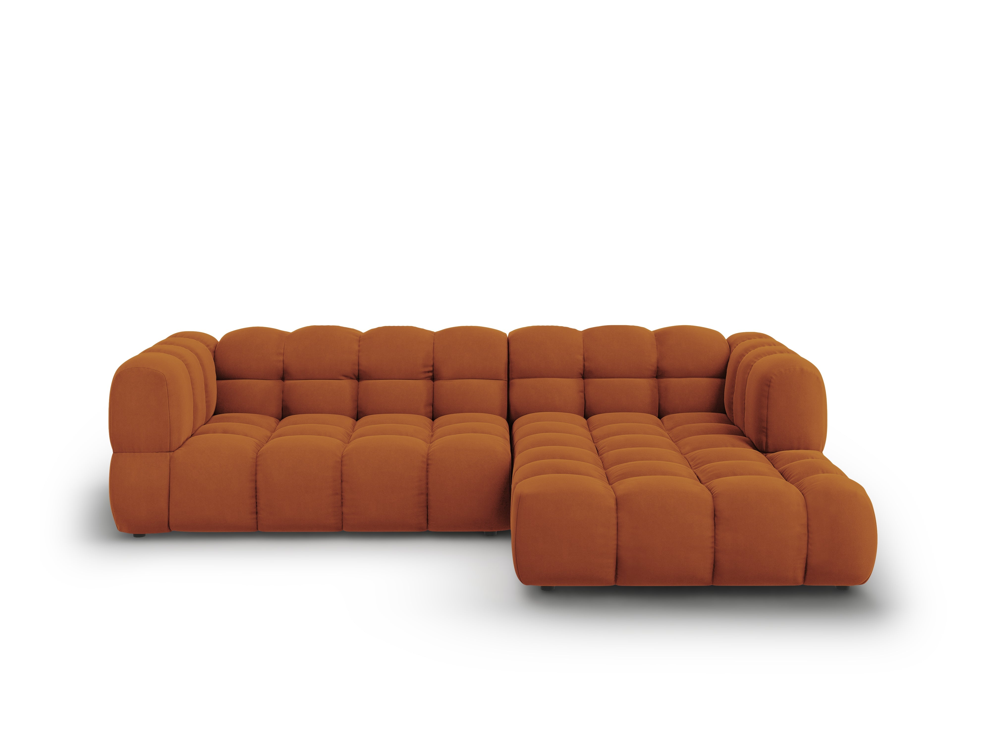 Narożnik aksamitny prawostronny 3,5-osobowy SKY terracotta Cosmopolitan Design Eye on Design