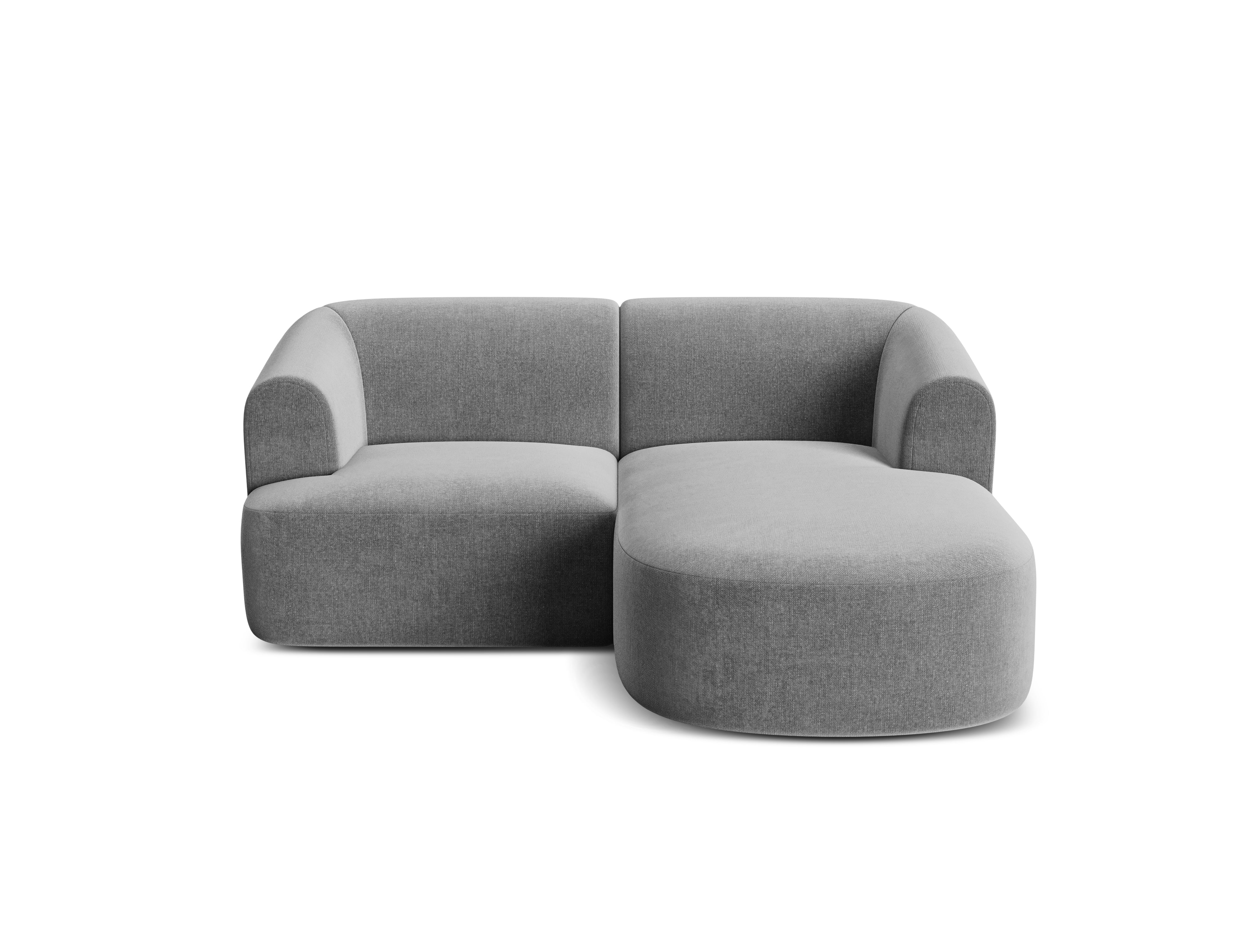 Right-facing velvet corner sofa for 3 people CAMPI gray