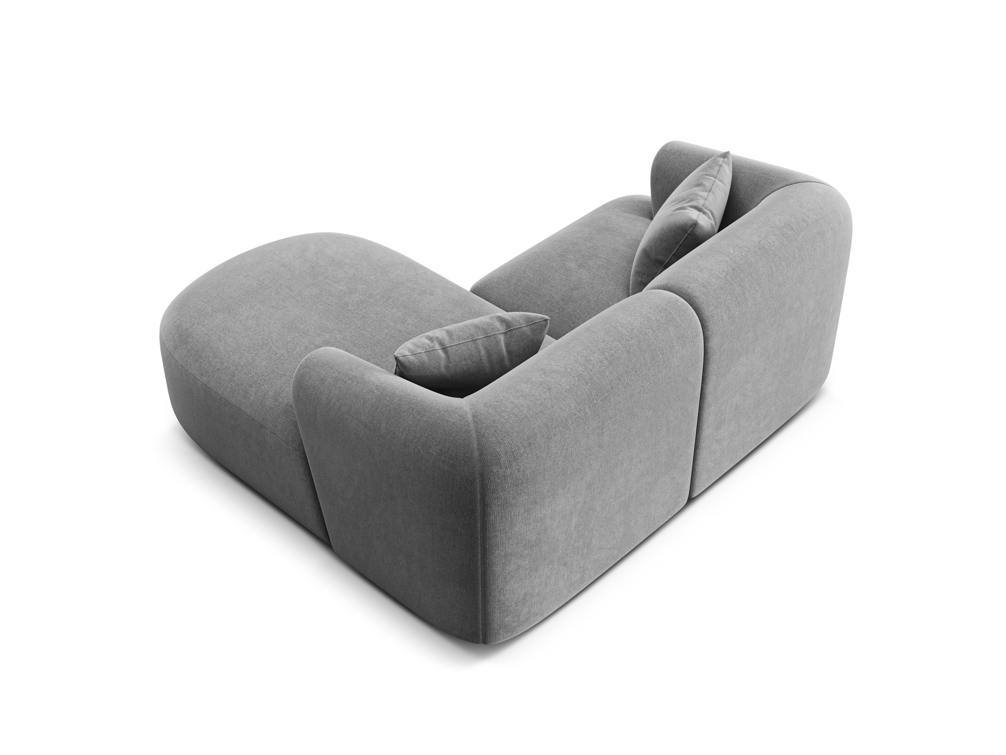 Right-facing velvet corner sofa for 3 people CAMPI gray