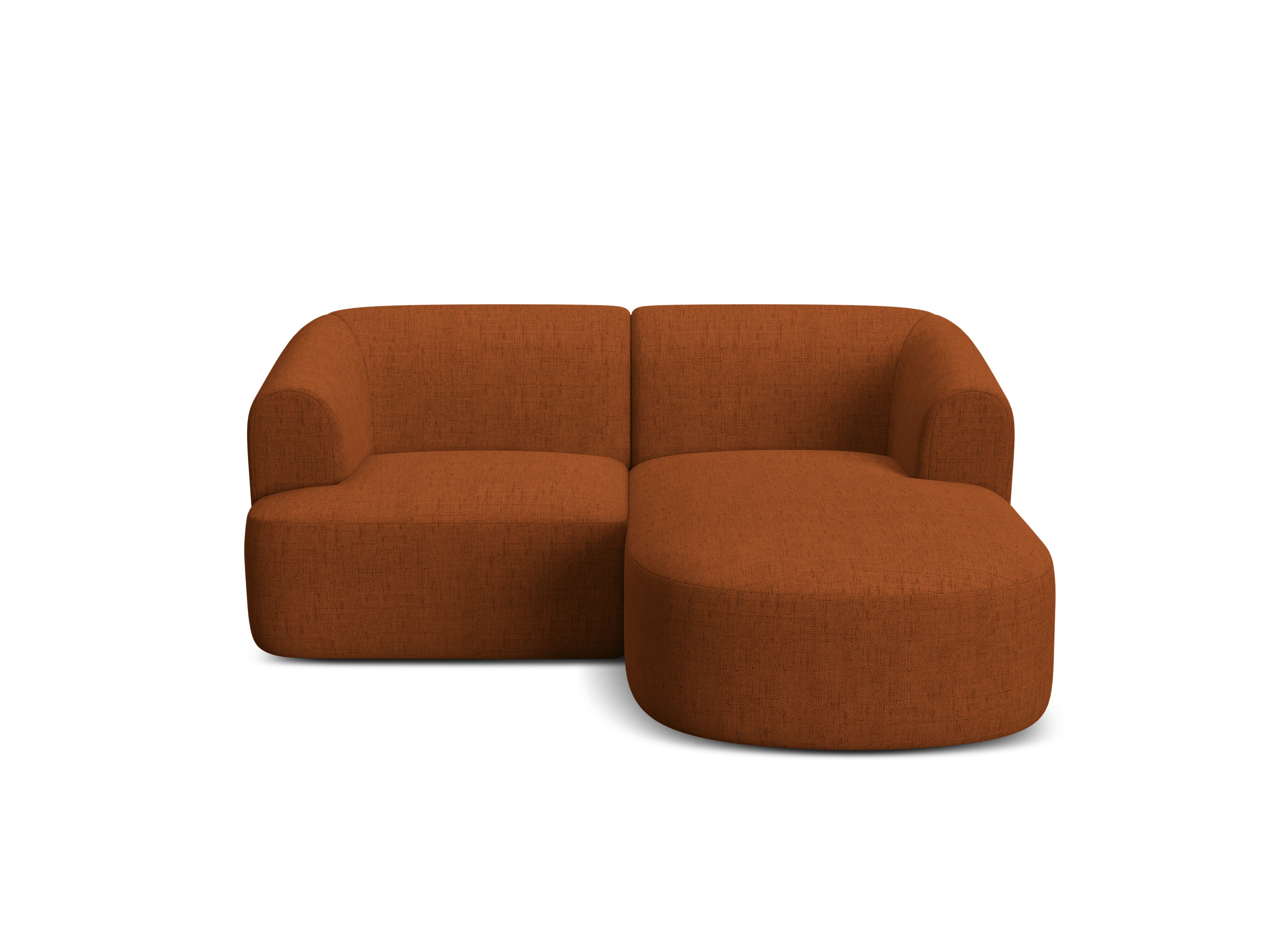Right-facing 3-seater sofa CAMPI brick chenille