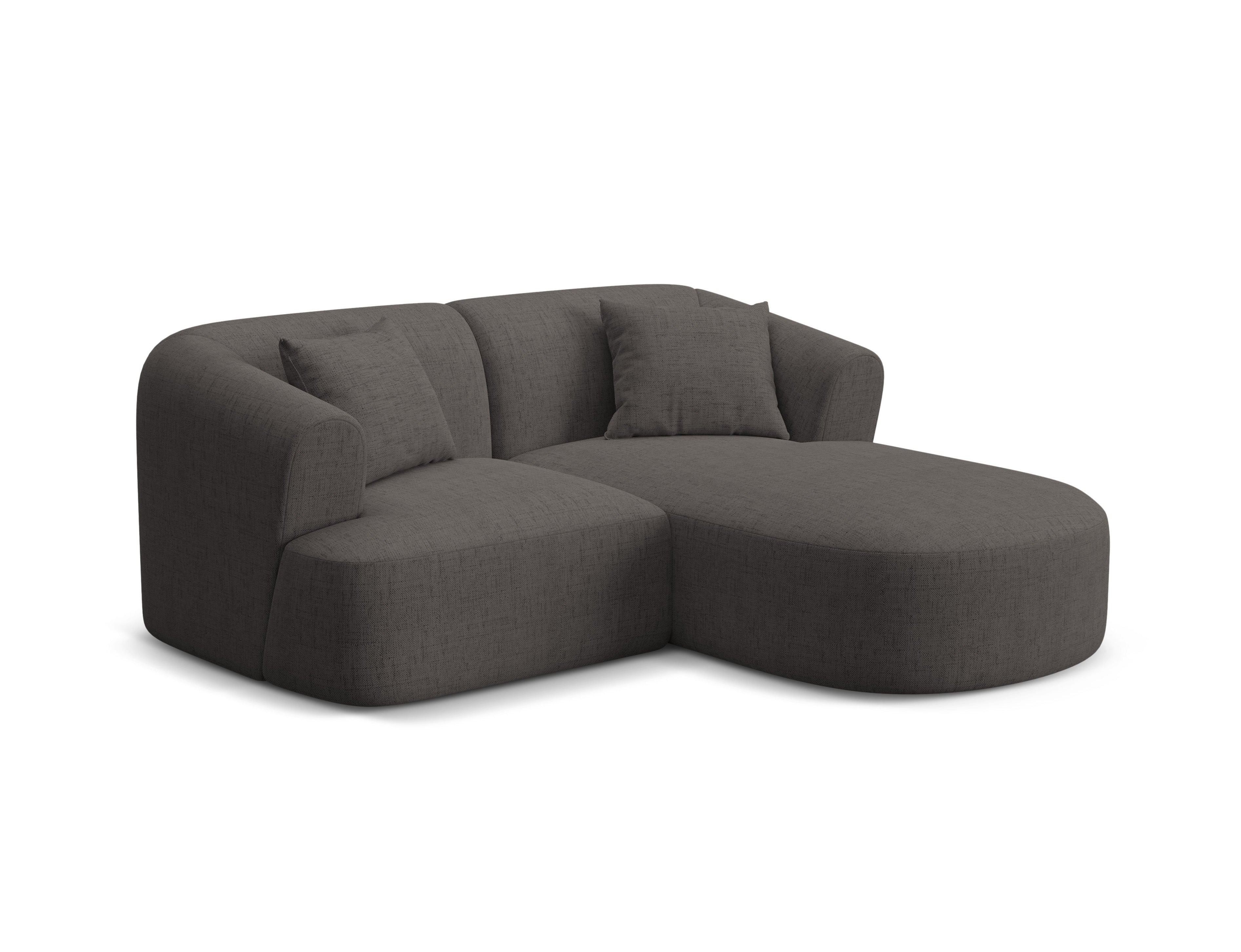 Right-facing 3-seater sofa CAMPI gray chenille